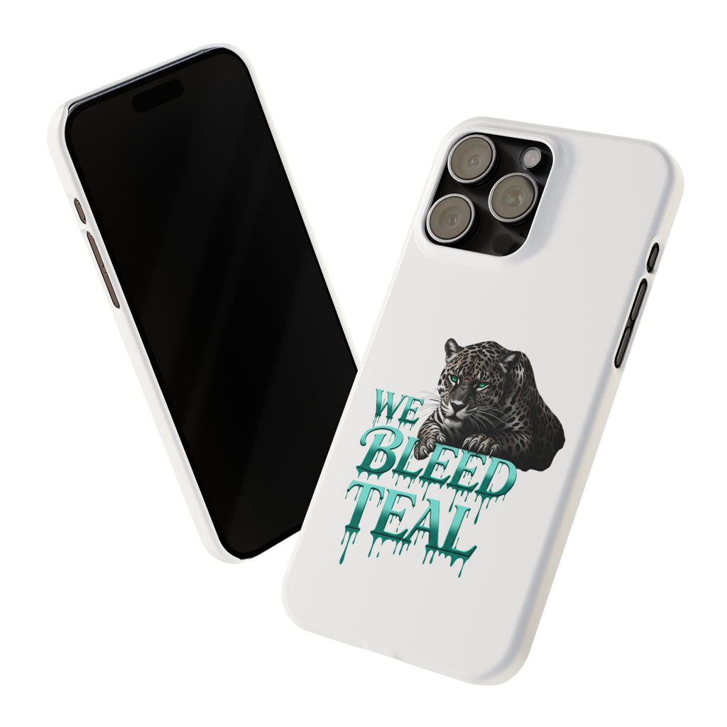 Teal Panther Slim Phone Case - Bold Animal Design, Unique Gift for Wildlife Lovers, Stylish Phone Accessory, Modern Aesthetic, Trendy [...] Printify