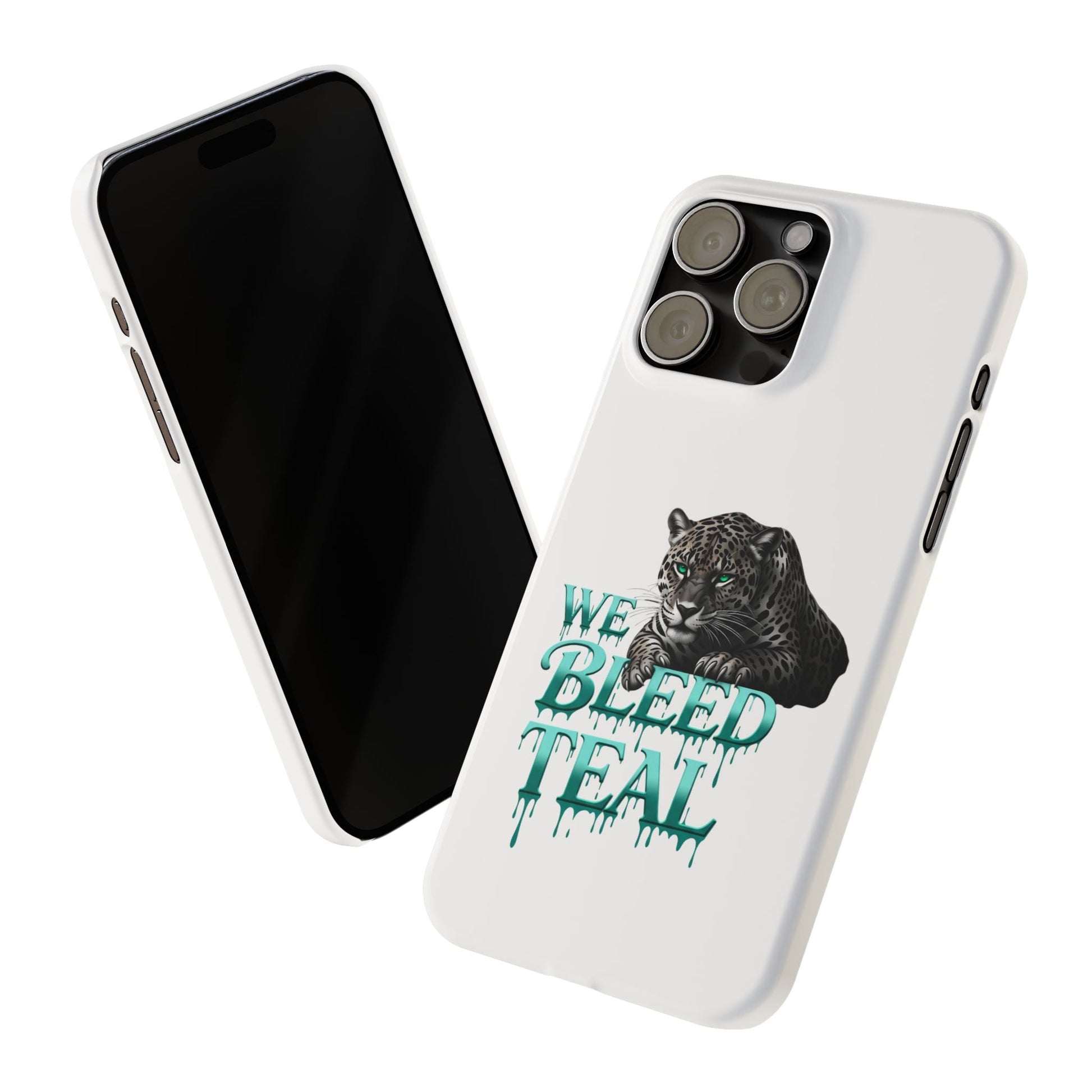 Teal Panther Slim Phone Case - Bold Animal Design, Unique Gift for Wildlife Lovers, Stylish Phone Accessory, Modern Aesthetic, Trendy [...] Printify