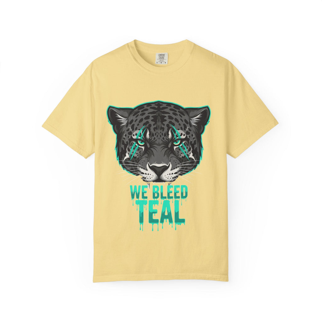 Teal Panther Unisex T-Shirt, Casual Graphic Tee, Animal Lover Gift, Unique Style, Eco-Friendly Apparel Printify