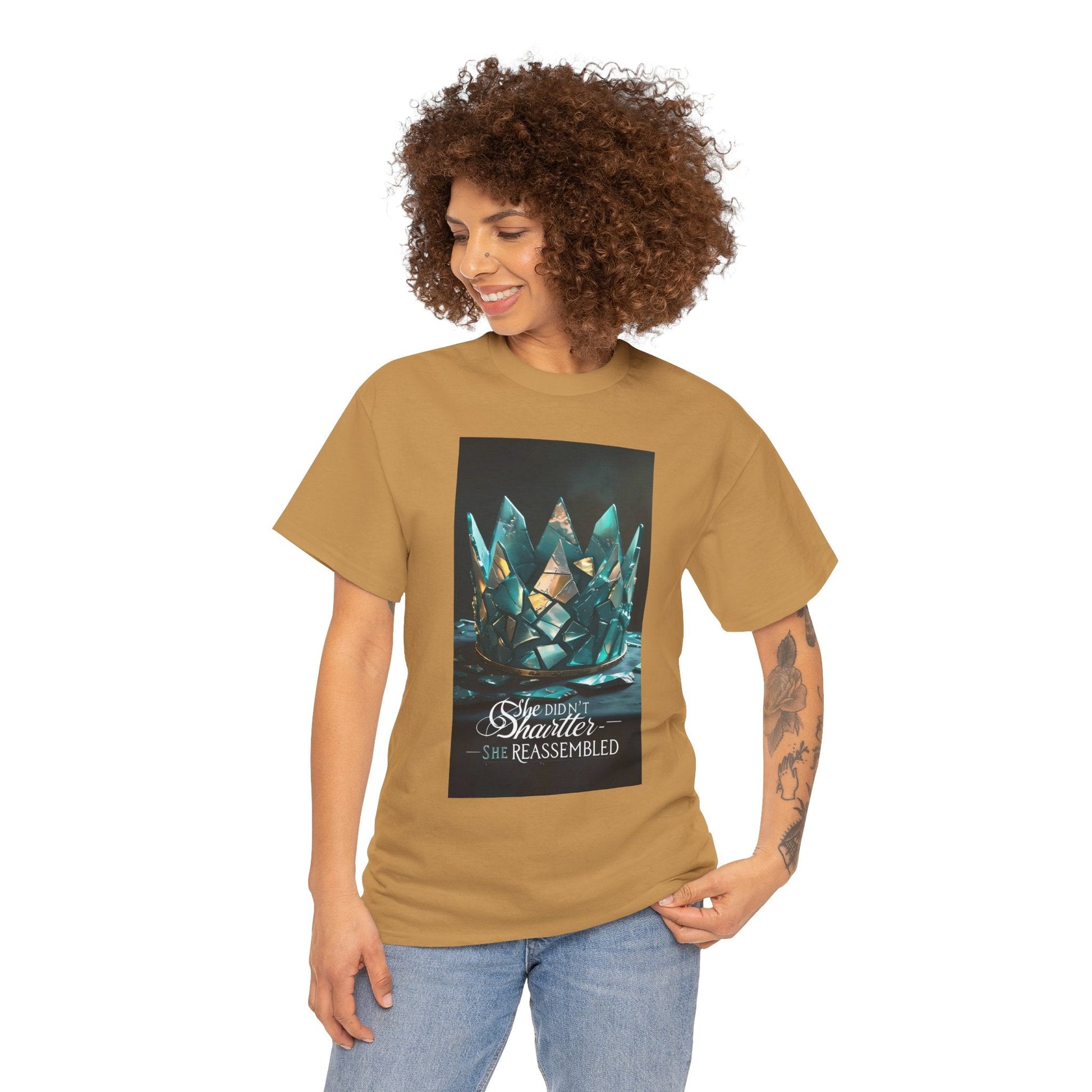 Stunning Crystal Crown Tee, Graphic T-Shirt, Unisex Cotton Top, Unique Gift, Fantasy Apparel, Holiday T-Shirt Printify