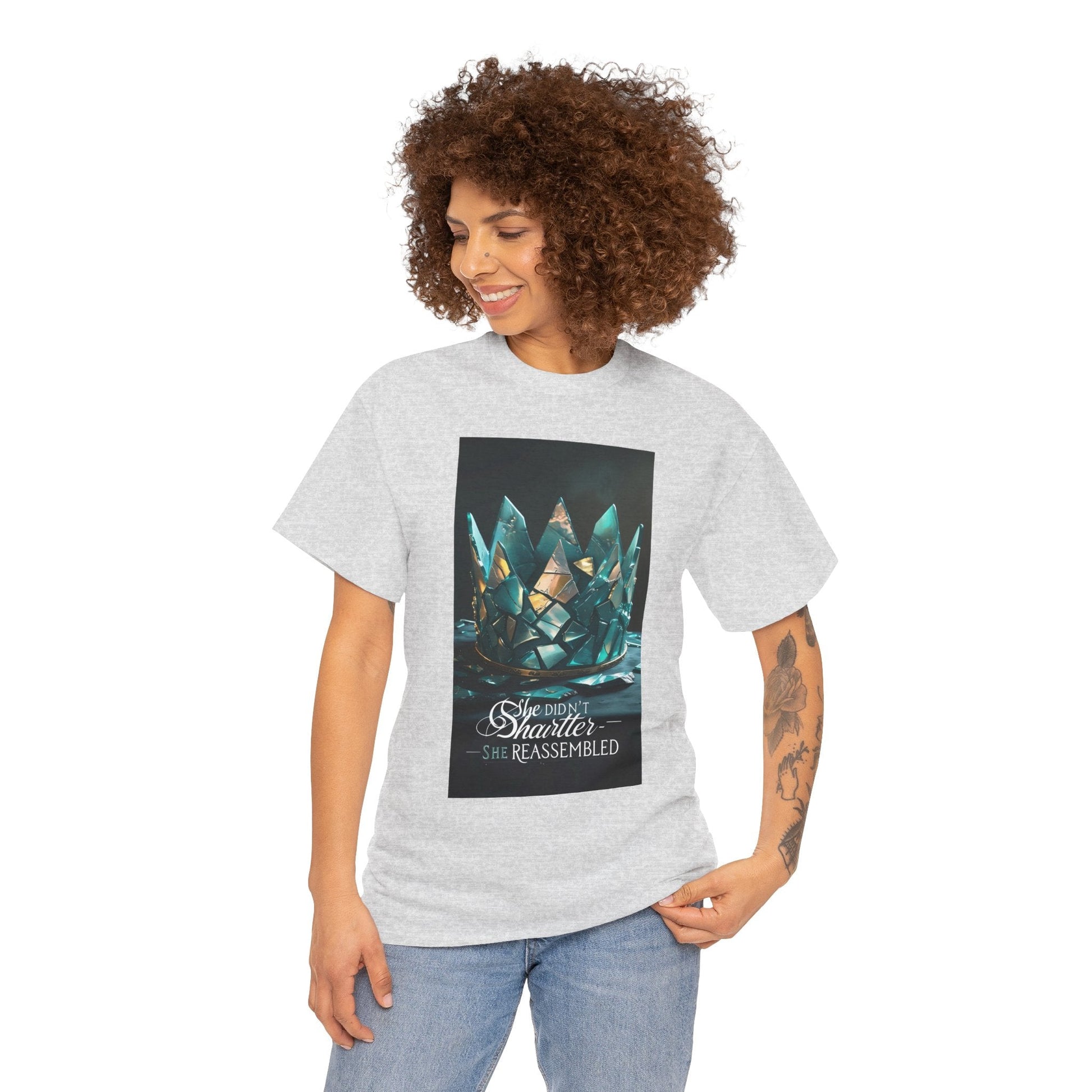 Stunning Crystal Crown Tee, Graphic T-Shirt, Unisex Cotton Top, Unique Gift, Fantasy Apparel, Holiday T-Shirt Printify