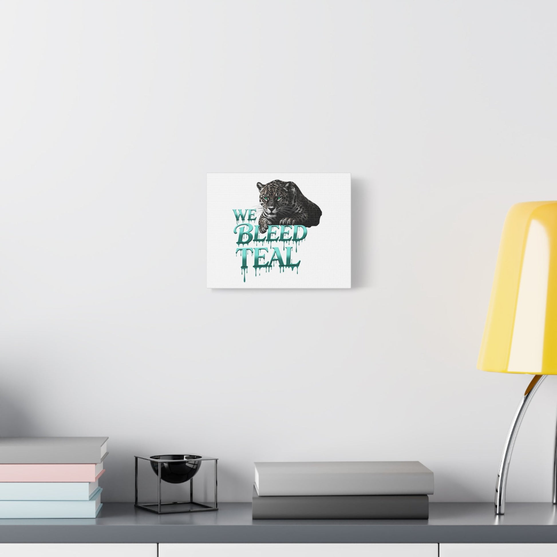 Teal Leopard Canvas Art Print, Modern Wall Decor, Animal Lover Gift, Home Interior Design, We Bleed Teal Artwork Printify