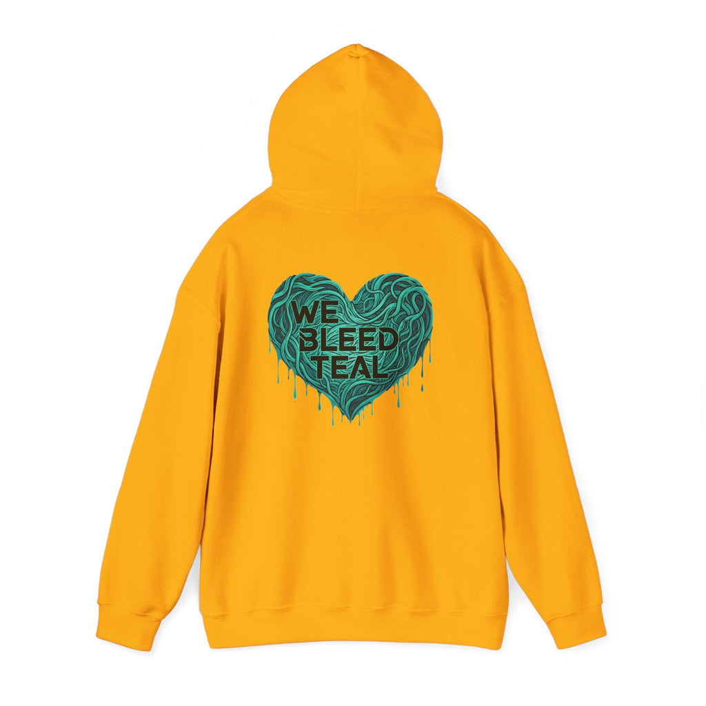 Teal Heart Hoodie, Unisex Hooded Sweatshirt, Casual Sweatshirt, Gift for Teal Lovers, Birthday Gift, Heart Sweatshirt Printify