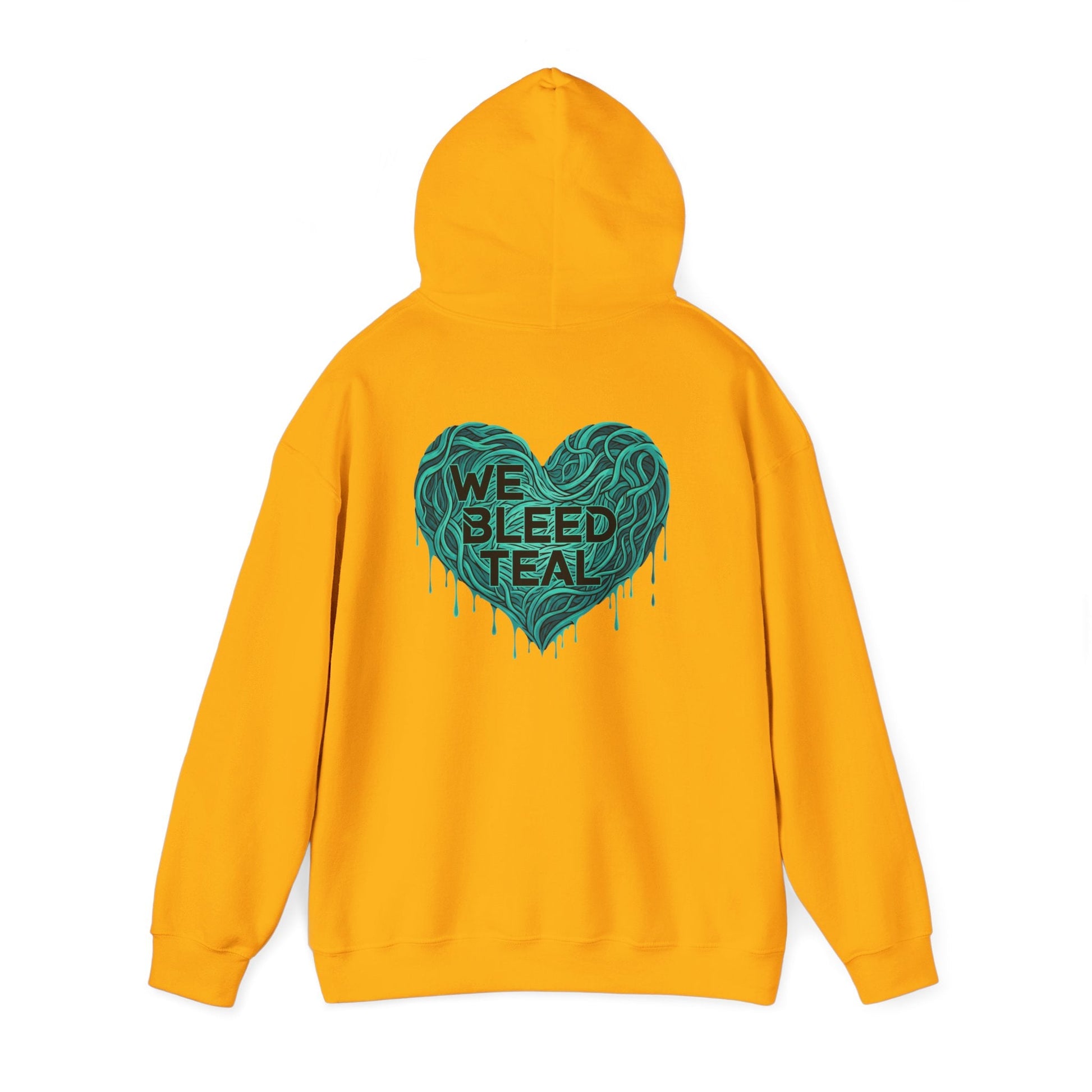 Teal Heart Hoodie, Unisex Hooded Sweatshirt, Casual Sweatshirt, Gift for Teal Lovers, Birthday Gift, Heart Sweatshirt Printify