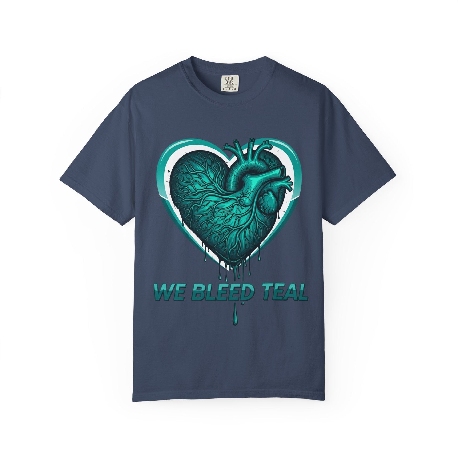 Teal Heart T-Shirt, Unisex Casual Shirt, Heart Health Awareness Tee, Gift for Men & Women, Comfortable Everyday Wear, We Bleed Teal Printify