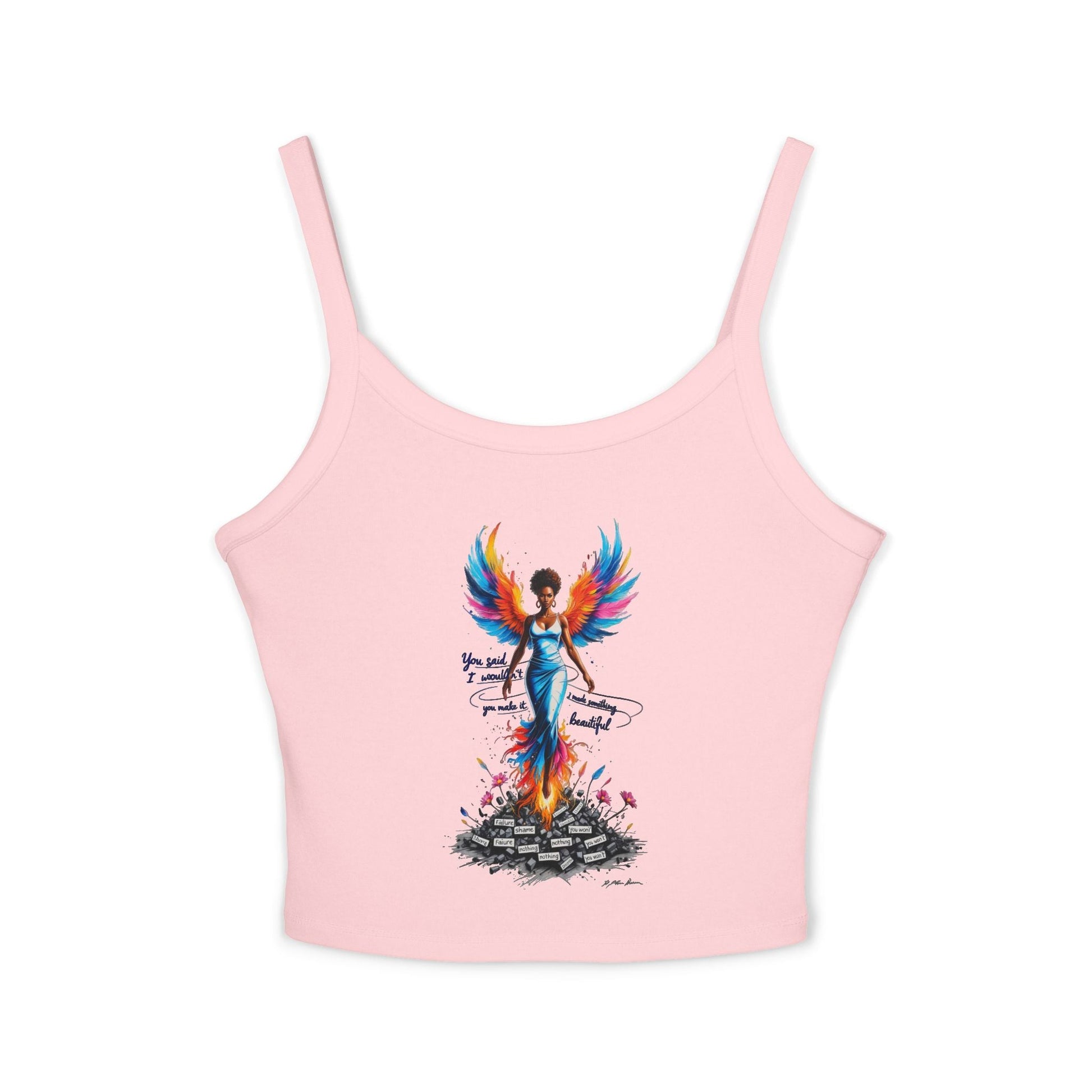 Angelic Spaghetti Strap Tank Top | Summer Vibes, Festival Wear, Women's Clothing, Bohemian Style, Gift Idea Printify