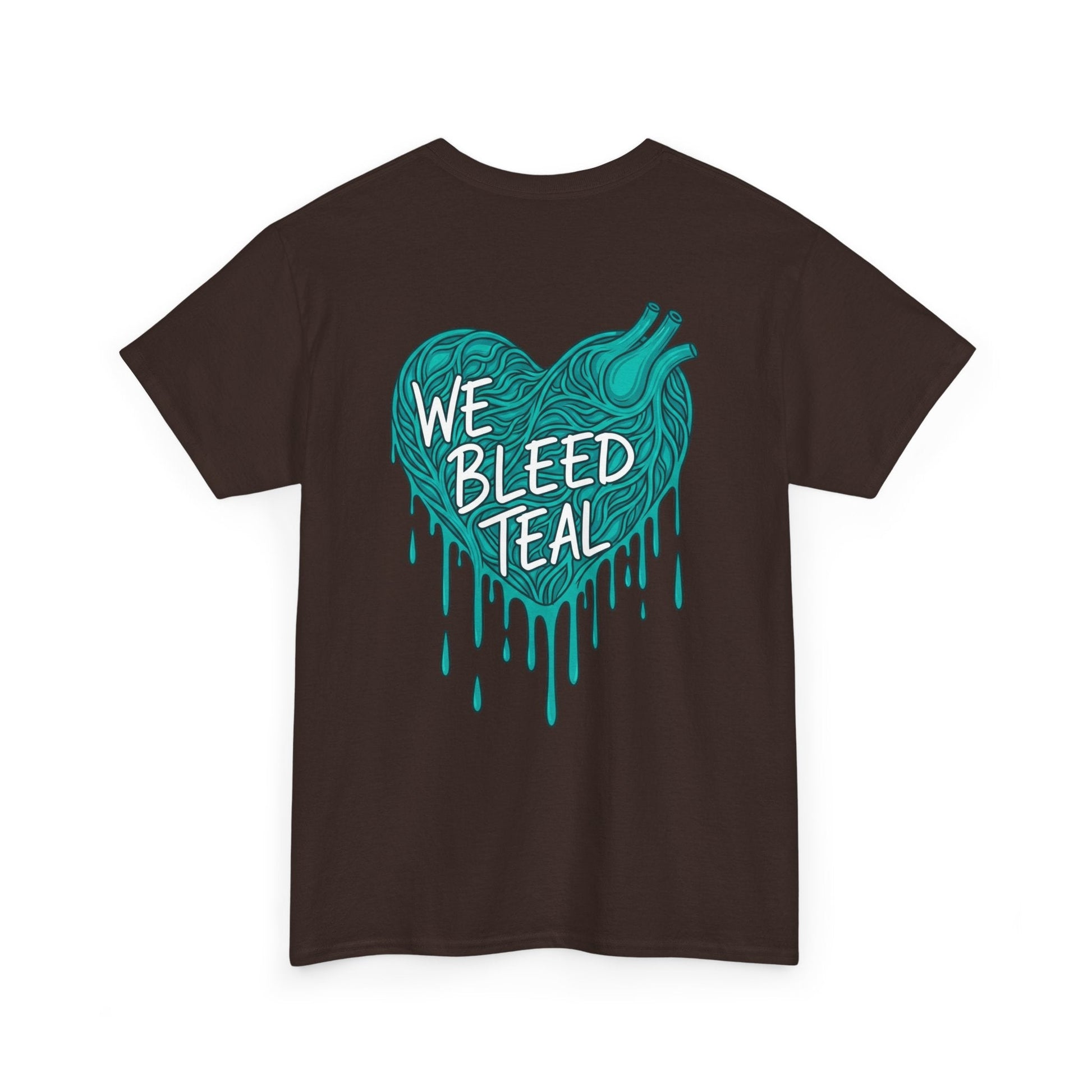 Teal Heart Tee - Unisex Heavy Cotton T-Shirt, Gift for Sports Fans, Casual Wear, Team Spirit Apparel, Soft Cotton Tee, Everyday Comfort Printify