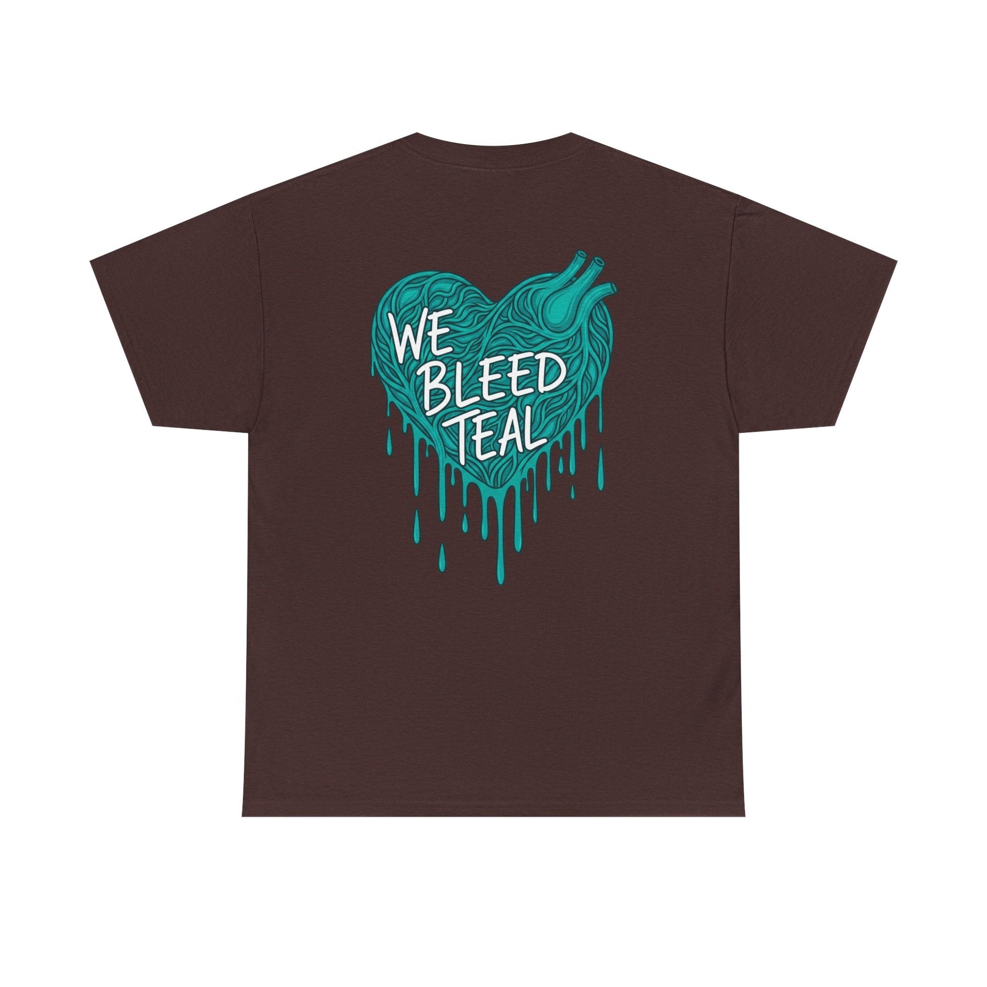 Teal Heart Tee - Unisex Heavy Cotton T-Shirt, Gift for Sports Fans, Casual Wear, Team Spirit Apparel, Soft Cotton Tee, Everyday Comfort Printify