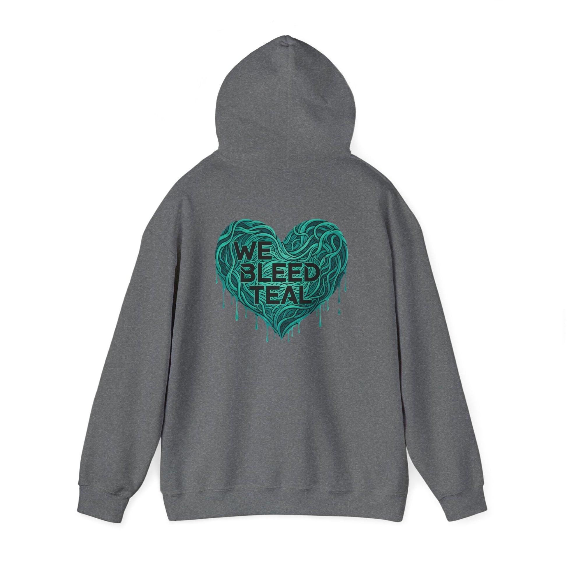 Teal Heart Hoodie, Unisex Hooded Sweatshirt, Casual Sweatshirt, Gift for Teal Lovers, Birthday Gift, Heart Sweatshirt Printify
