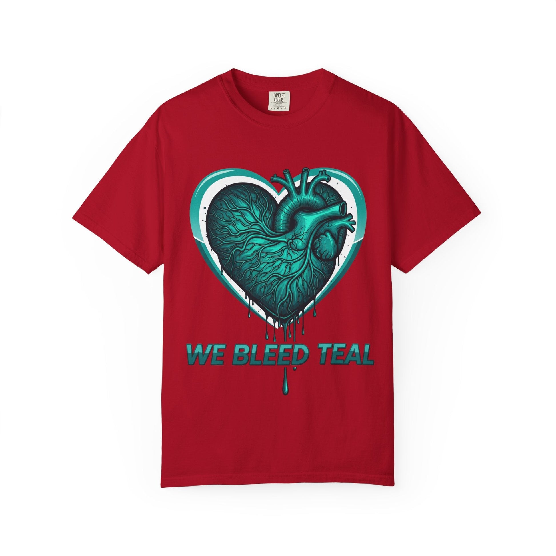 Teal Heart T-Shirt, Unisex Casual Shirt, Heart Health Awareness Tee, Gift for Men & Women, Comfortable Everyday Wear, We Bleed Teal Printify