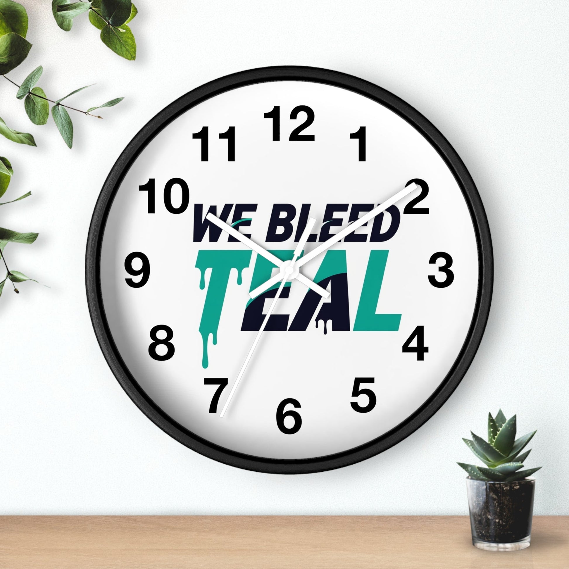 Teal Spirit Wall Clock - Perfect for Sports Fans, Home Decor, Gift for Game Day, Team Motivation, Unique Office Decoration Printify
