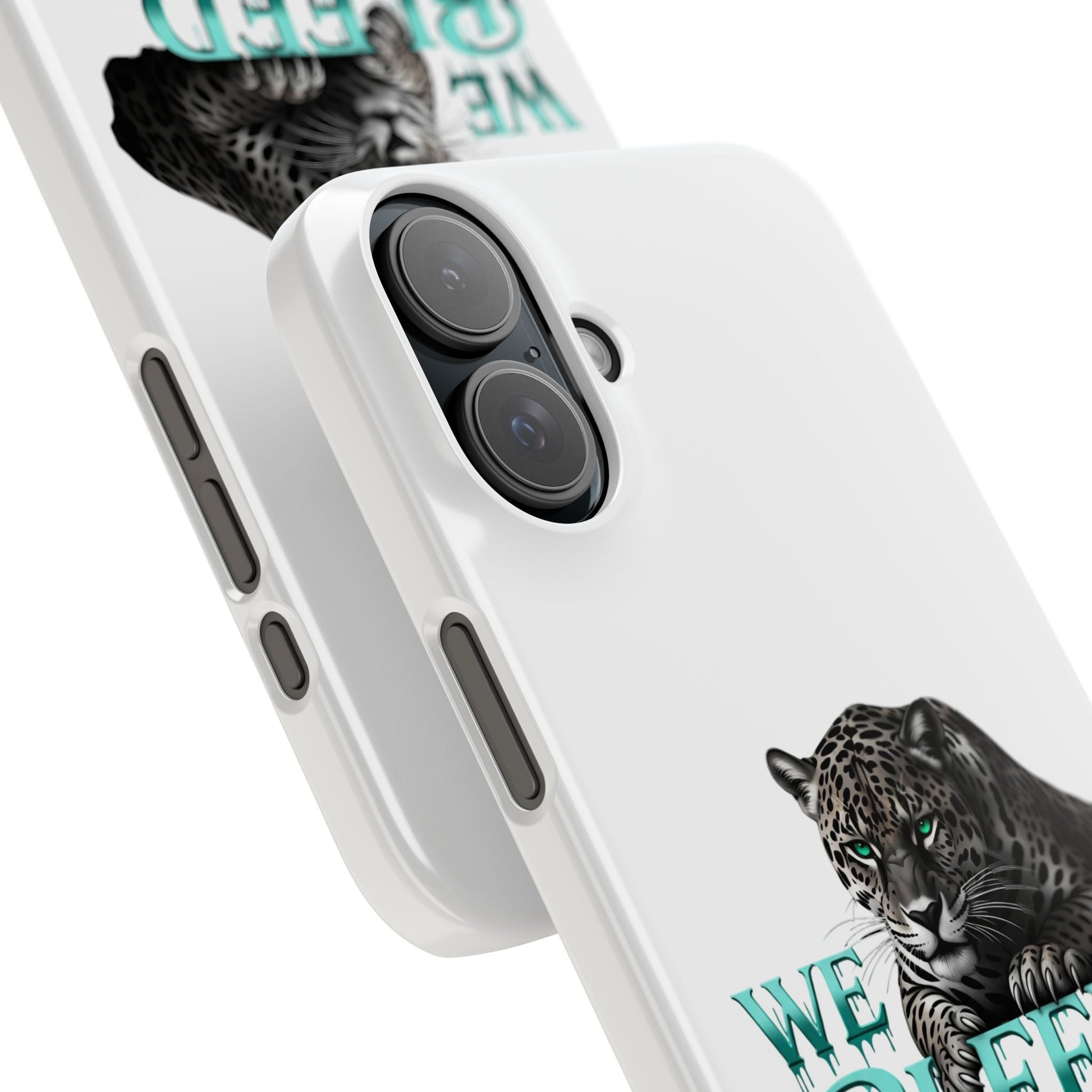 Teal Panther Slim Phone Case - Bold Animal Design, Unique Gift for Wildlife Lovers, Stylish Phone Accessory, Modern Aesthetic, Trendy [...] Printify