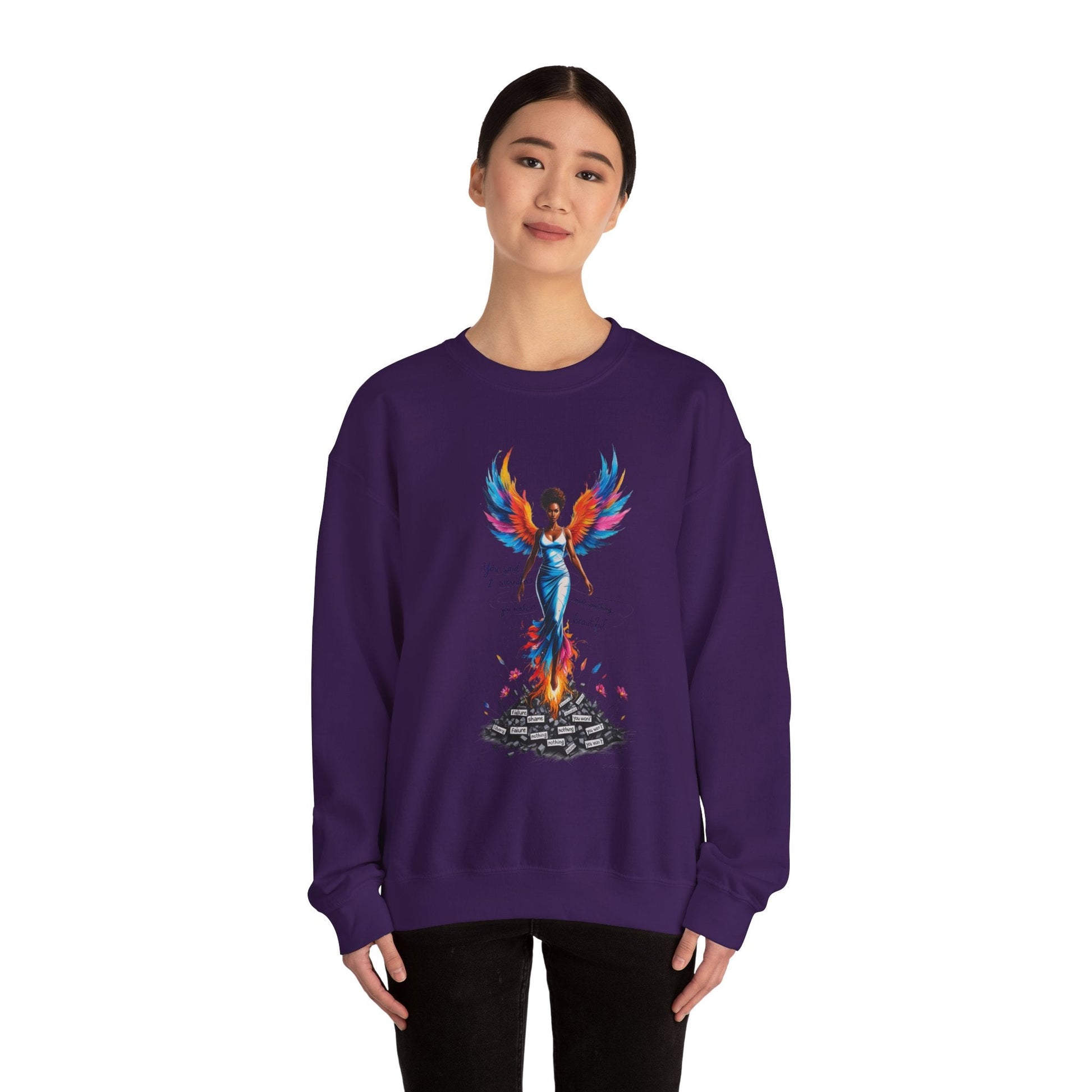 Phoenix Rising Sweatshirt - Inspirational Unisex Crewneck for Empowerment, Gift for Her, Motivational Apparel, Cozy Casual Wear, [...] Printify