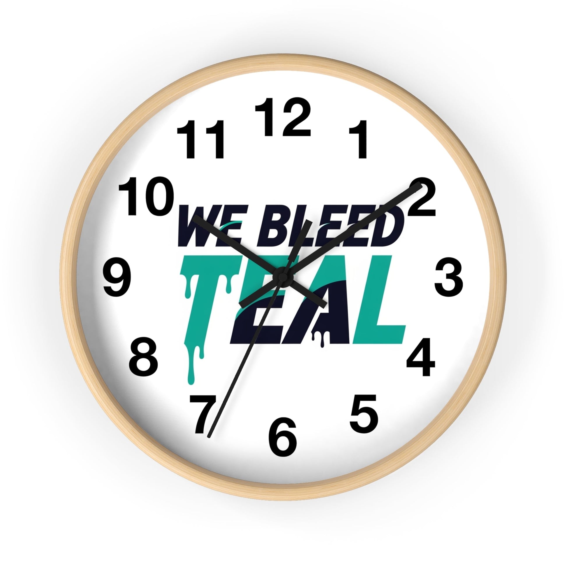 Teal Spirit Wall Clock - Perfect for Sports Fans, Home Decor, Gift for Game Day, Team Motivation, Unique Office Decoration Printify