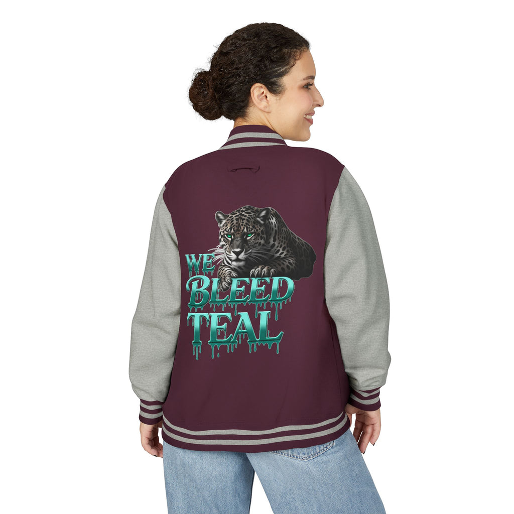 Teal Bleeding Letterman Jacket, Unisex Varsity Jacket, Trendy Sports Jacket, Cool Casual Wear, College Spirit Gear, Perfect Gift for [...]