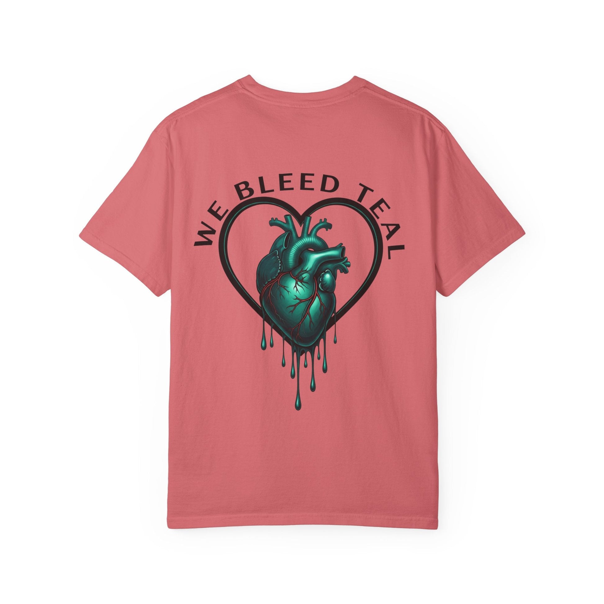 Teal Heart Unisex T-Shirt, Casual Wear, Everyday Tee, Unique Gift for Observances, Music Festivals, Art Lovers Printify