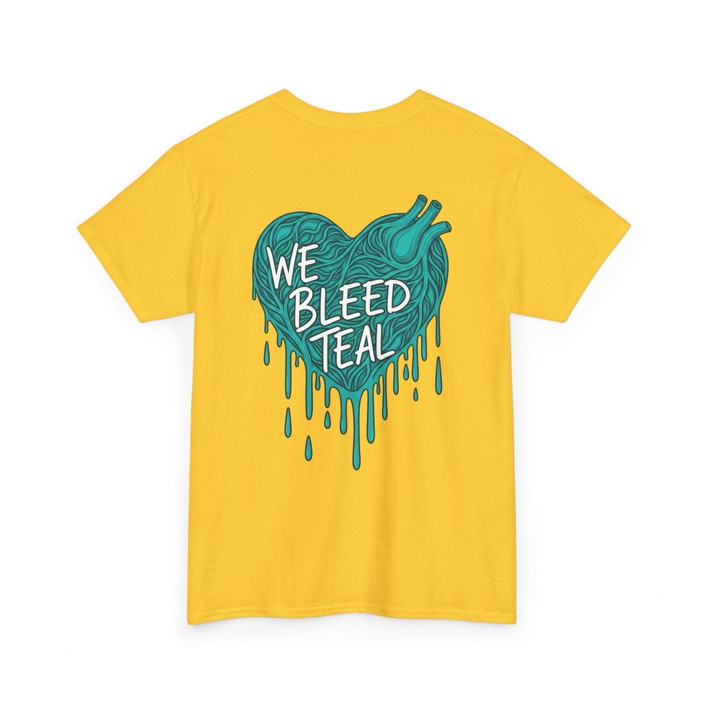 Teal Heart Tee - Unisex Heavy Cotton T-Shirt, Gift for Sports Fans, Casual Wear, Team Spirit Apparel, Soft Cotton Tee, Everyday Comfort Printify
