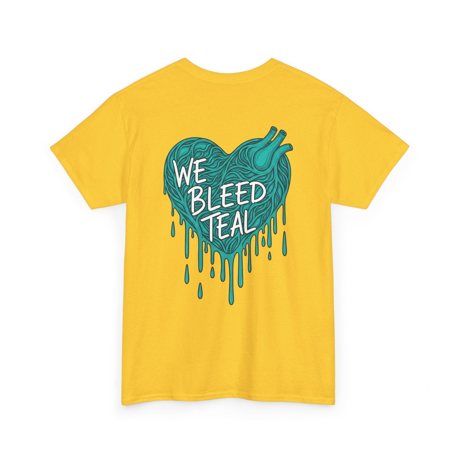 Teal Heart Tee - Unisex Heavy Cotton T-Shirt, Gift for Sports Fans, Casual Wear, Team Spirit Apparel, Soft Cotton Tee, Everyday Comfort Printify