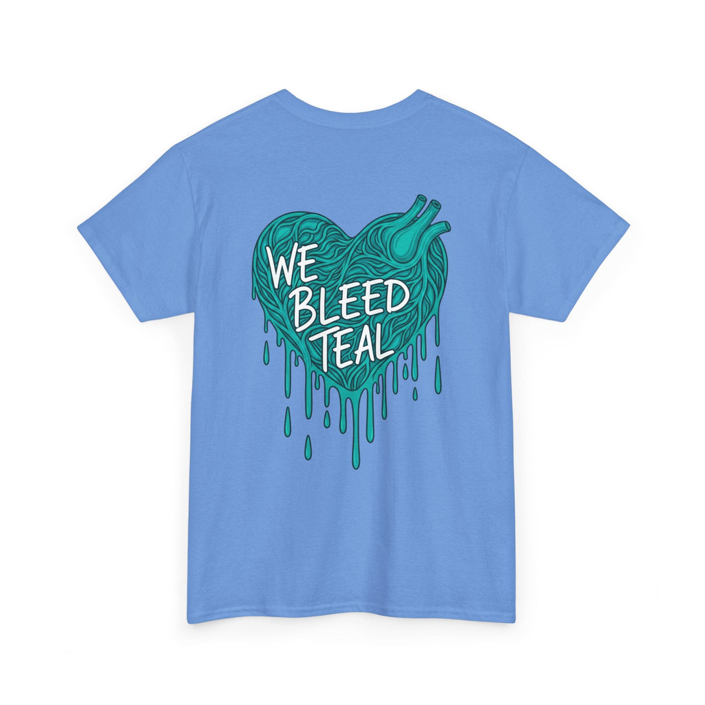 Teal Heart Tee - Unisex Heavy Cotton T-Shirt, Gift for Sports Fans, Casual Wear, Team Spirit Apparel, Soft Cotton Tee, Everyday Comfort Printify
