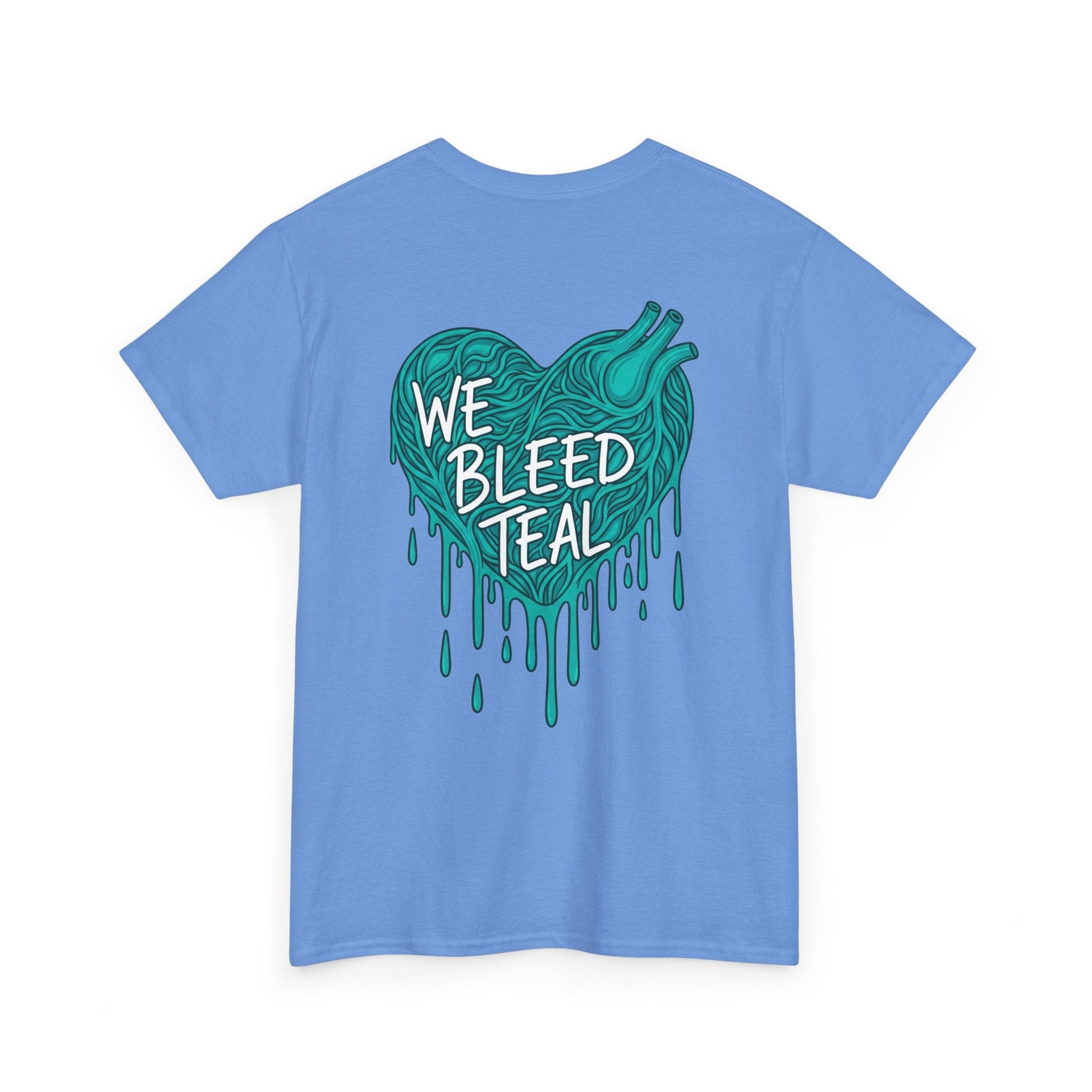 Teal Heart Tee - Unisex Heavy Cotton T-Shirt, Gift for Sports Fans, Casual Wear, Team Spirit Apparel, Soft Cotton Tee, Everyday Comfort Printify