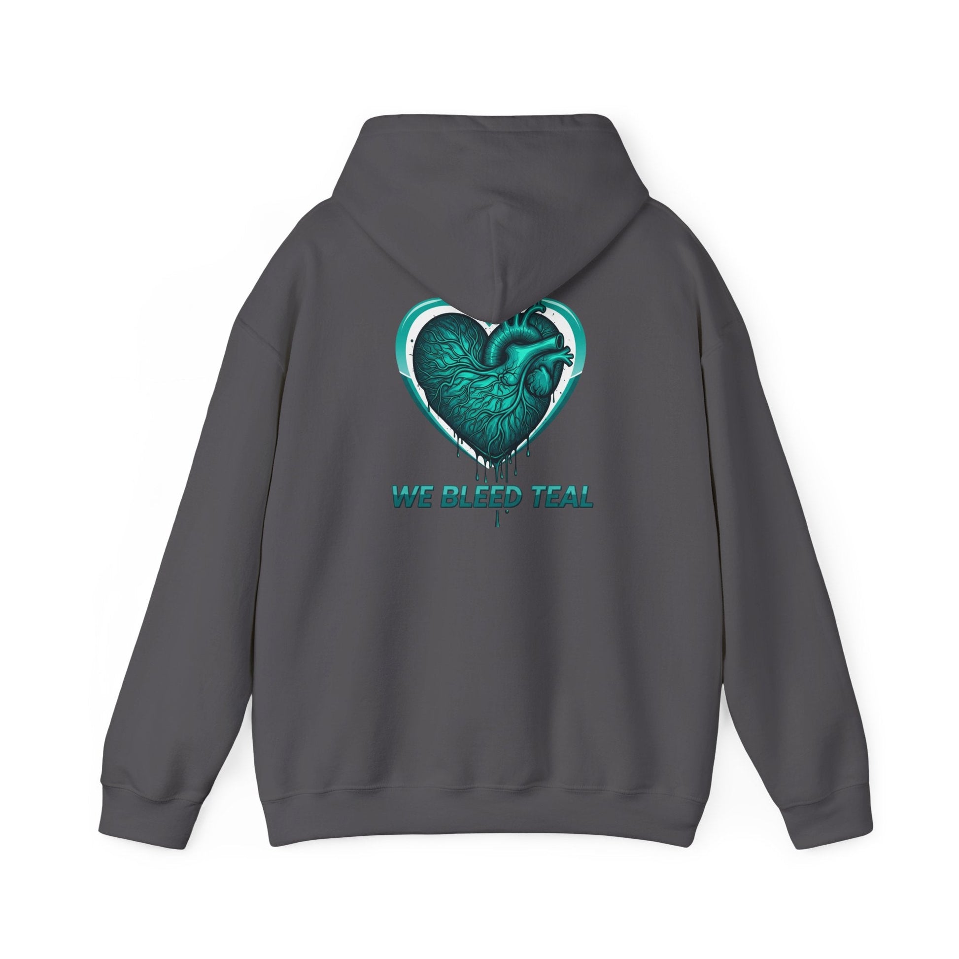 Teal Heart Hoodie - Unisex Heavy Blend Sweatshirt, Perfect for Gamers, Sport Fans, Casual Wear, Gift for Holidays Printify