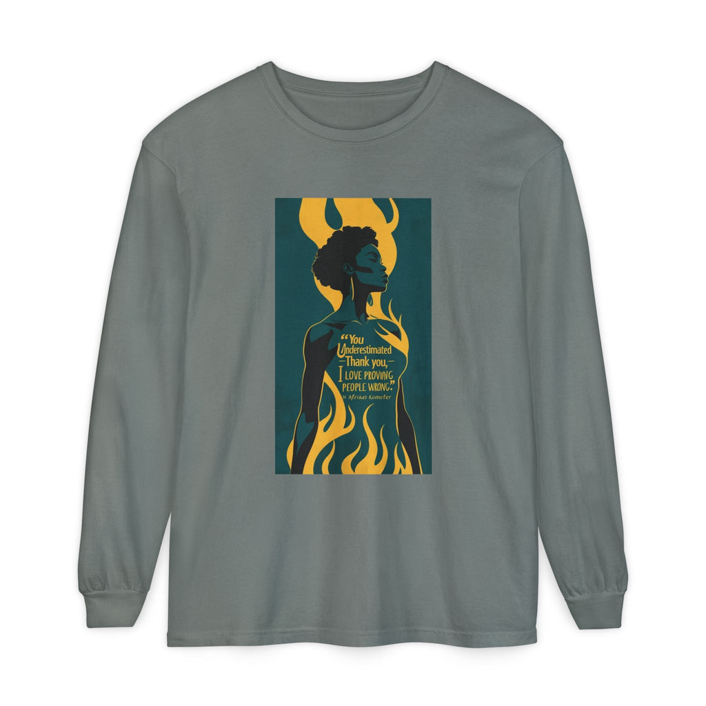 Unisex Long Sleeve Graphic Tee for Empowerment, Fierce Art Shirt, Wardrobe Essential, Unique Gift, Casual Fashion, Everyday Wear Printify