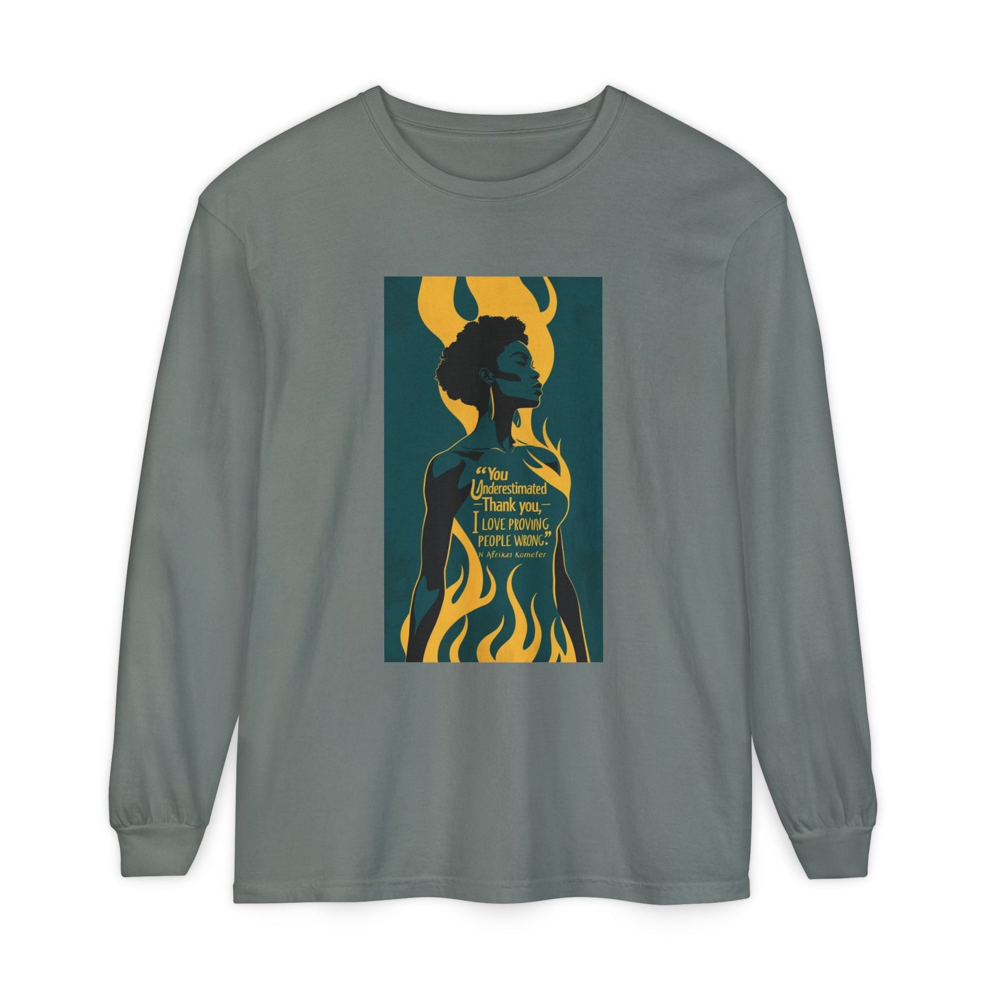 Unisex Long Sleeve Graphic Tee for Empowerment, Fierce Art Shirt, Wardrobe Essential, Unique Gift, Casual Fashion, Everyday Wear Printify