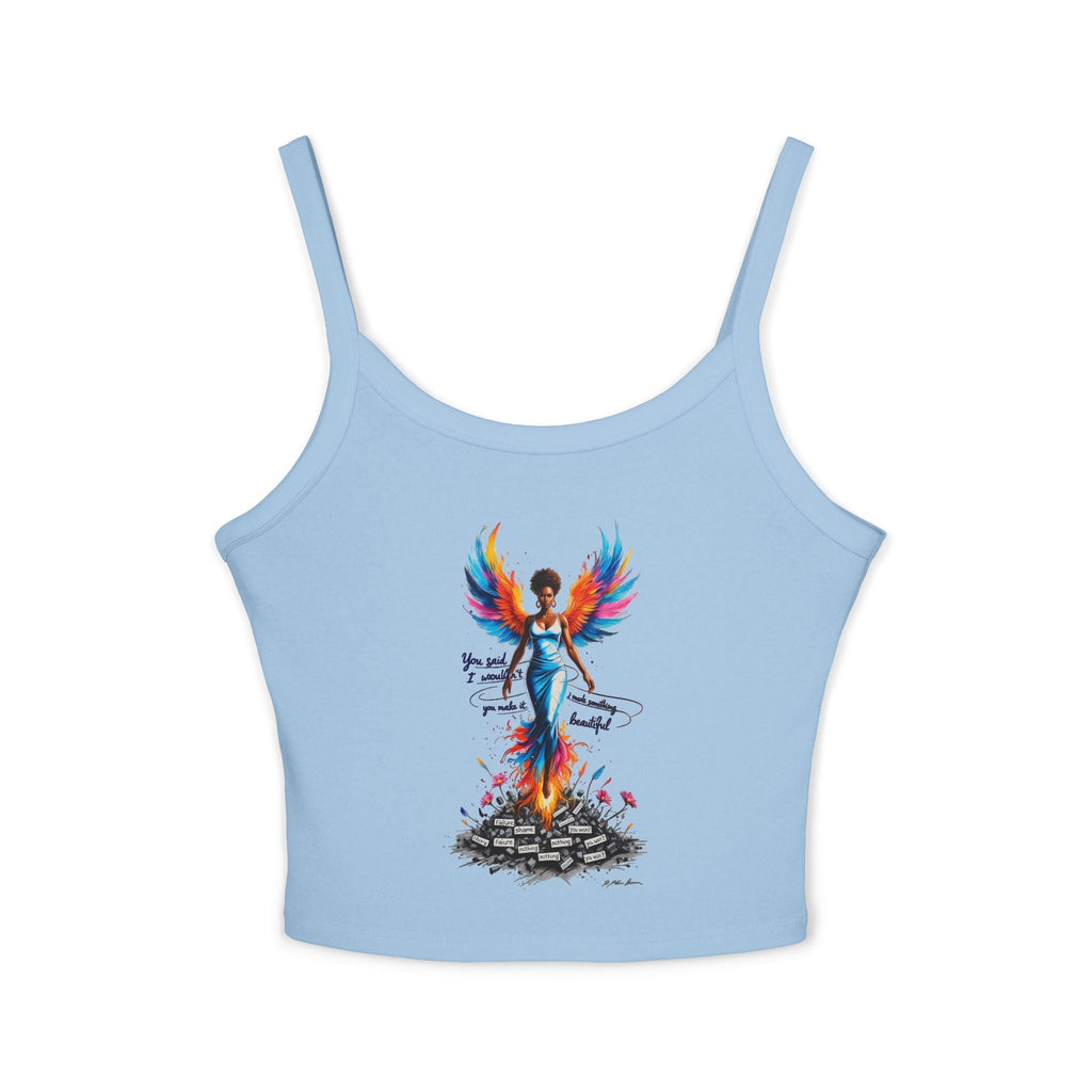 Angelic Spaghetti Strap Tank Top | Summer Vibes, Festival Wear, Women's Clothing, Bohemian Style, Gift Idea Printify