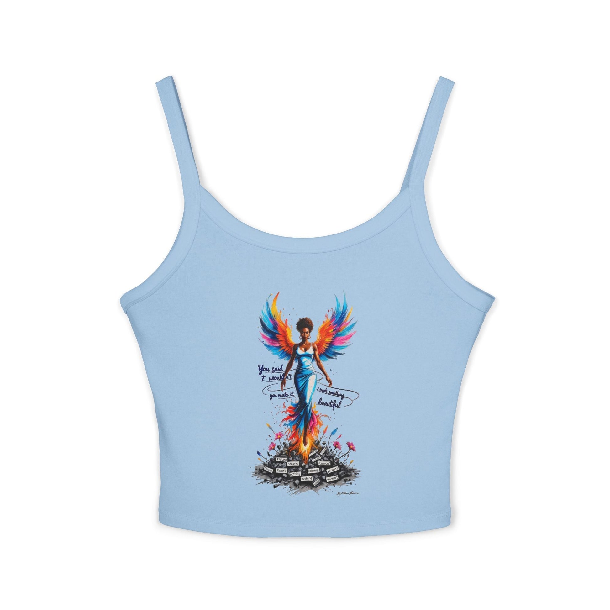 Angelic Spaghetti Strap Tank Top | Summer Vibes, Festival Wear, Women's Clothing, Bohemian Style, Gift Idea Printify