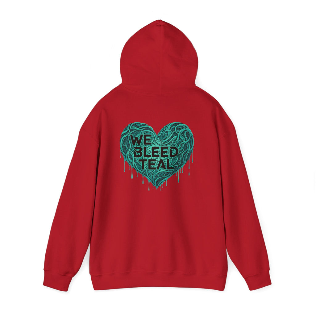 Teal Heart Hoodie, Unisex Hooded Sweatshirt, Casual Sweatshirt, Gift for Teal Lovers, Birthday Gift, Heart Sweatshirt Printify