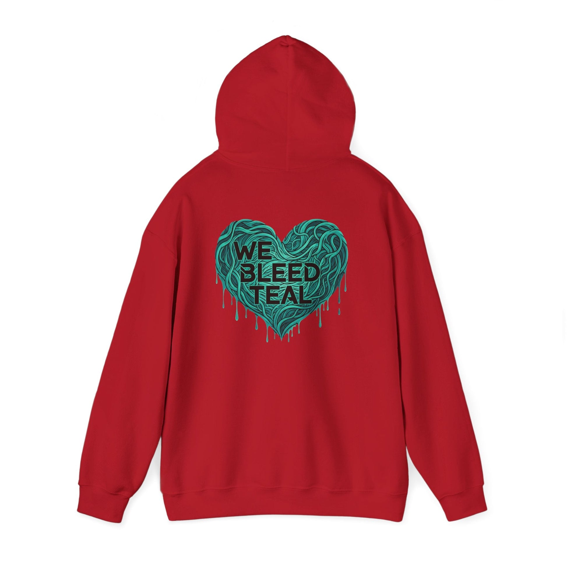 Teal Heart Hoodie, Unisex Hooded Sweatshirt, Casual Sweatshirt, Gift for Teal Lovers, Birthday Gift, Heart Sweatshirt Printify