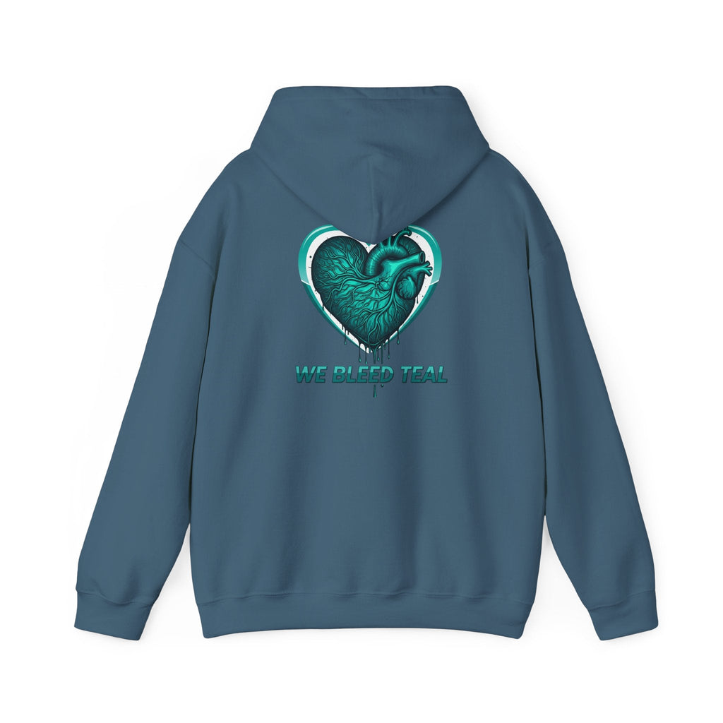 Teal Heart Hoodie - Unisex Heavy Blend Sweatshirt, Perfect for Gamers, Sport Fans, Casual Wear, Gift for Holidays Printify
