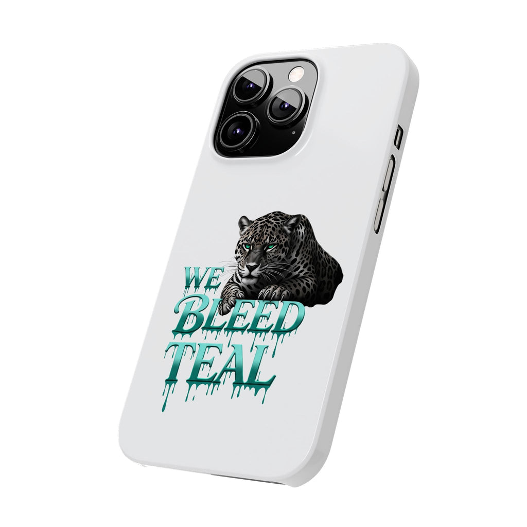 Teal Panther Slim Phone Case - Bold Animal Design, Unique Gift for Wildlife Lovers, Stylish Phone Accessory, Modern Aesthetic, Trendy [...] Printify