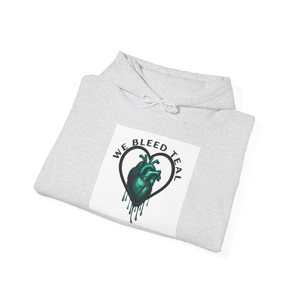 Teal Heart Drip Hoodie - Unisex Sweatshirt, Casual Wear, Gift for Her, Unique Style, Fall Fashion, Cozy Outfit Printify