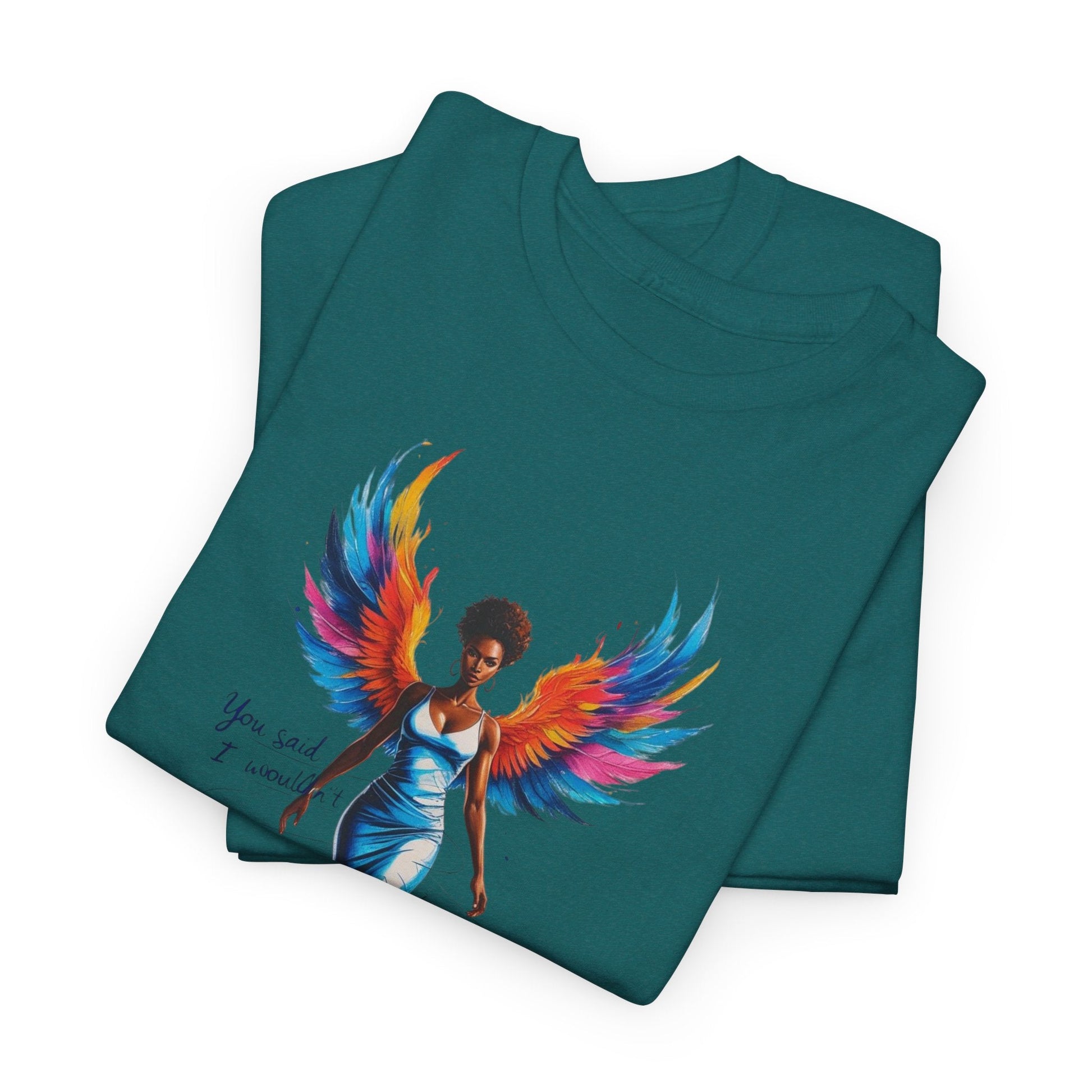 Vibrant Angelic Heavy Cotton Tee - Unisex T-Shirt, Inspirational Apparel, Casual Wear, Gift for Her, Spiritual Fashion Printify