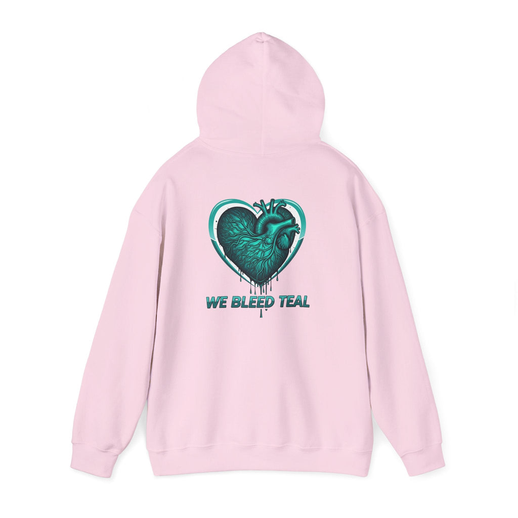 Teal Heart Hoodie - Unisex Heavy Blend Sweatshirt, Perfect for Gamers, Sport Fans, Casual Wear, Gift for Holidays Printify