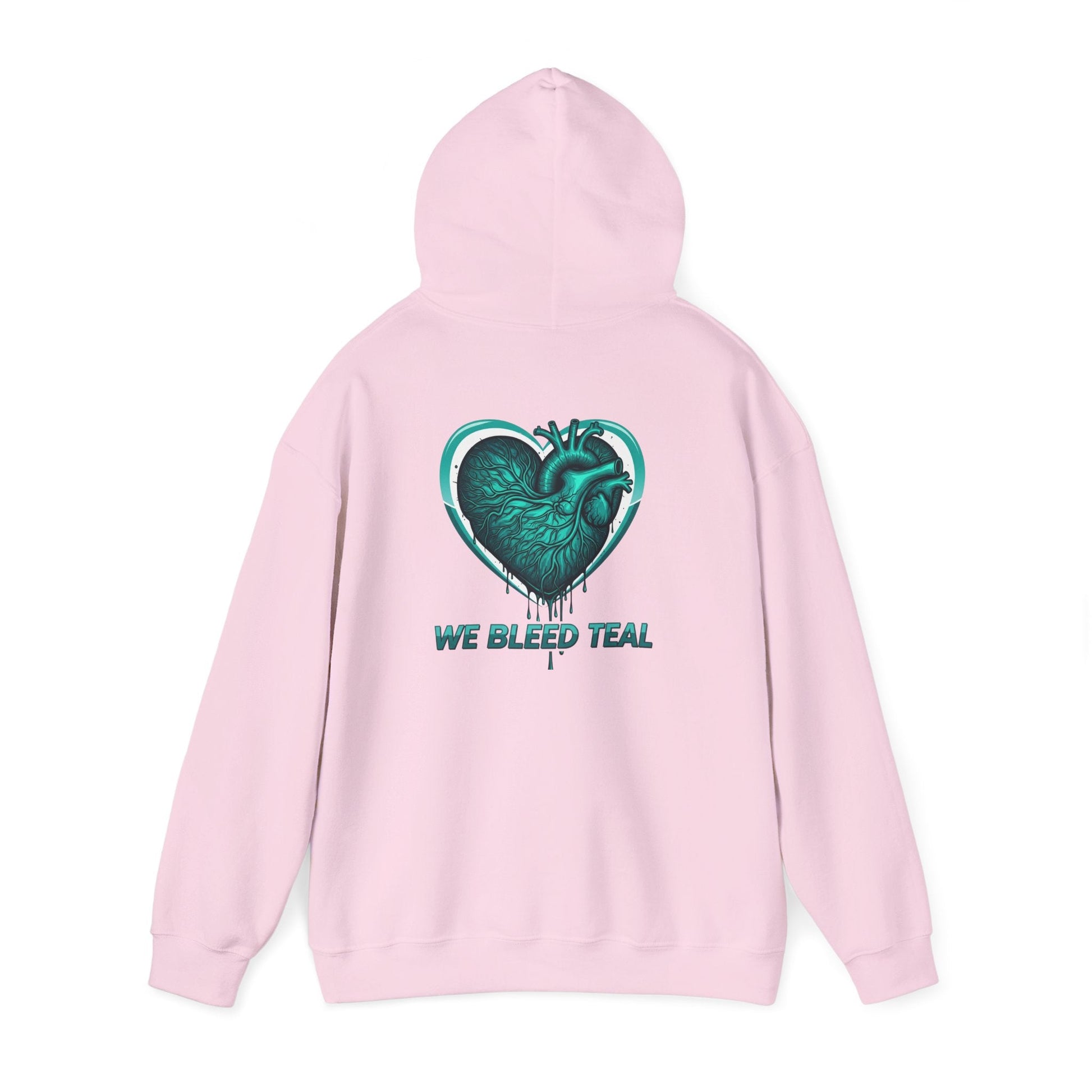 Teal Heart Hoodie - Unisex Heavy Blend Sweatshirt, Perfect for Gamers, Sport Fans, Casual Wear, Gift for Holidays Printify