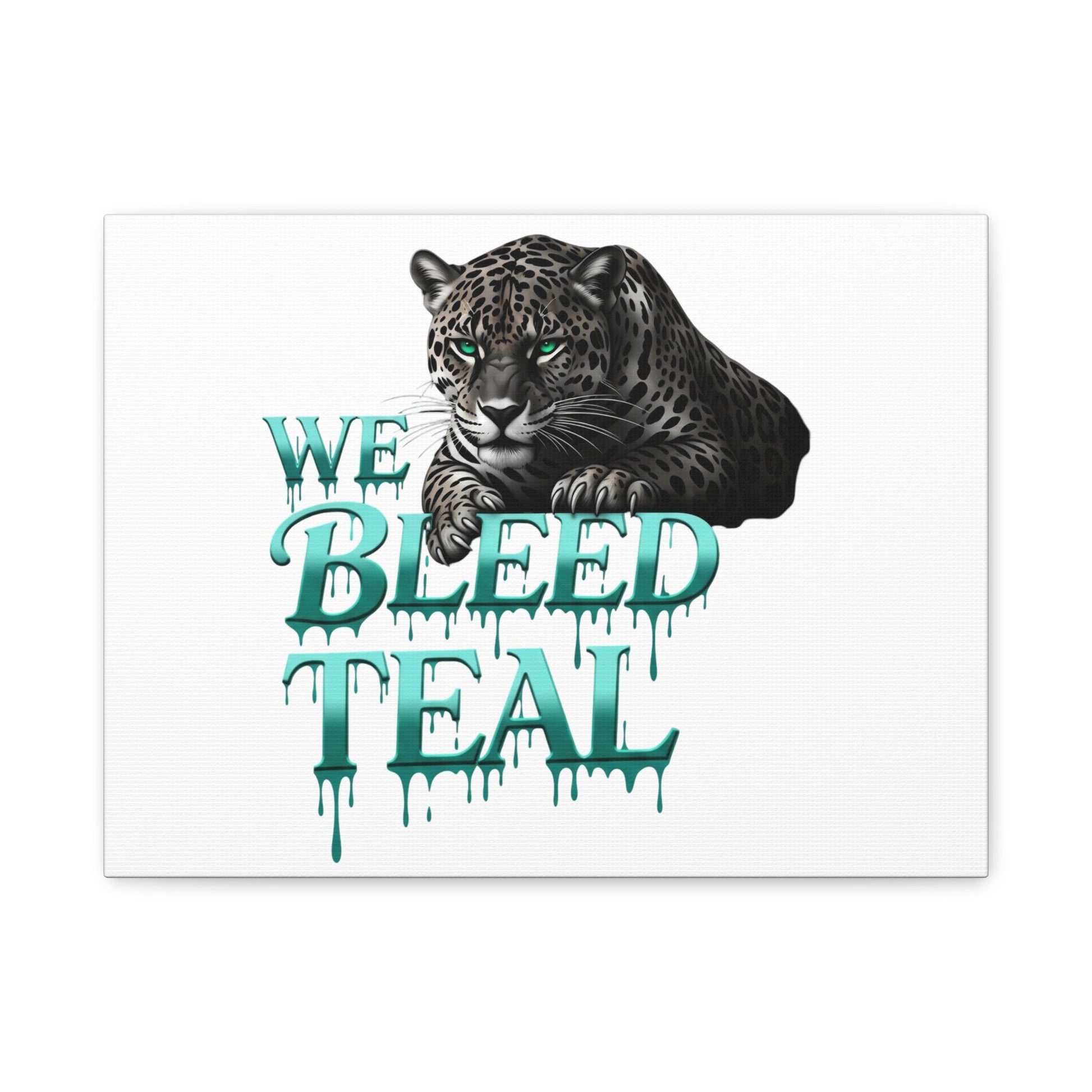 Teal Leopard Canvas Art Print, Modern Wall Decor, Animal Lover Gift, Home Interior Design, We Bleed Teal Artwork Printify
