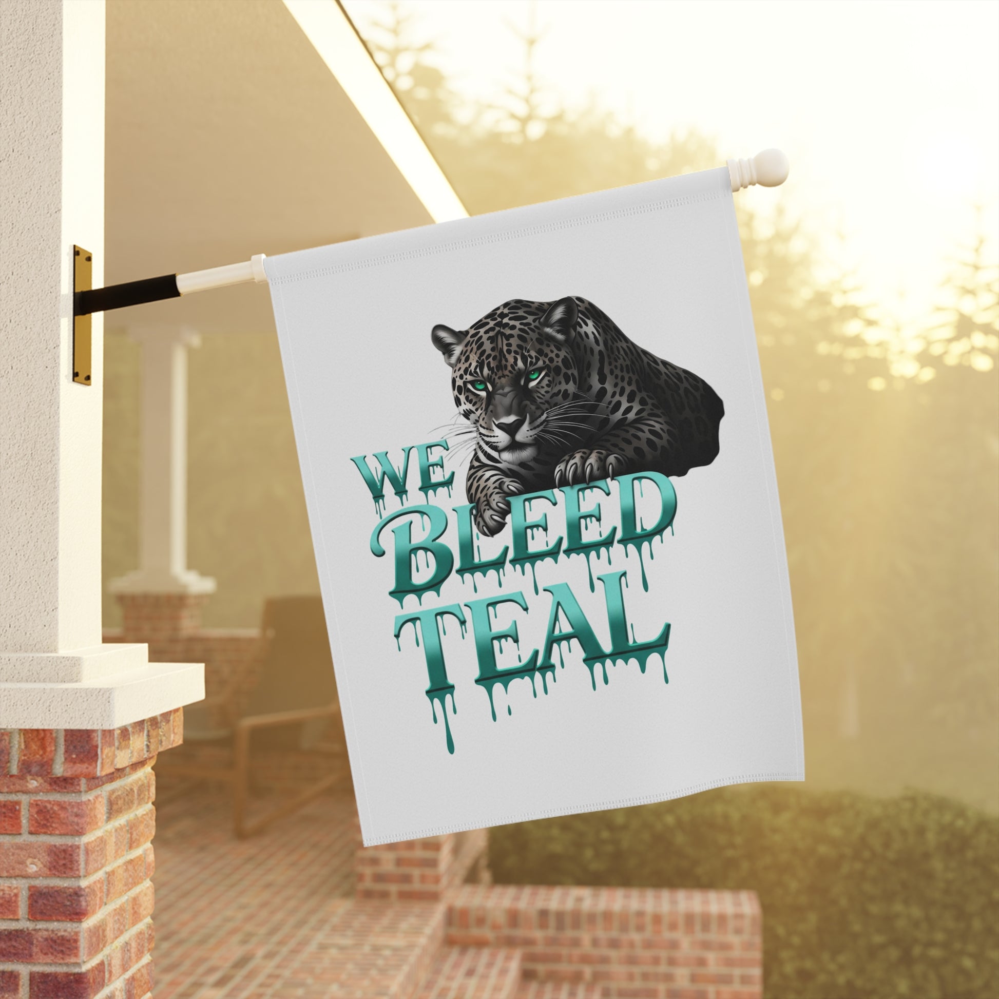 Teal Panther Garden Banner | Home Decor, Outdoor Flag, Animal Lover Gift, Garden Art, Unique Housewarming Present