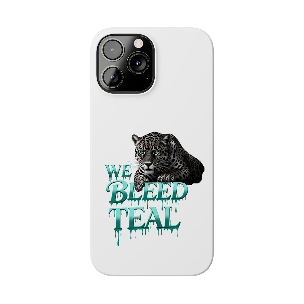 Teal Panther Slim Phone Case - Bold Animal Design, Unique Gift for Wildlife Lovers, Stylish Phone Accessory, Modern Aesthetic, Trendy [...] Printify