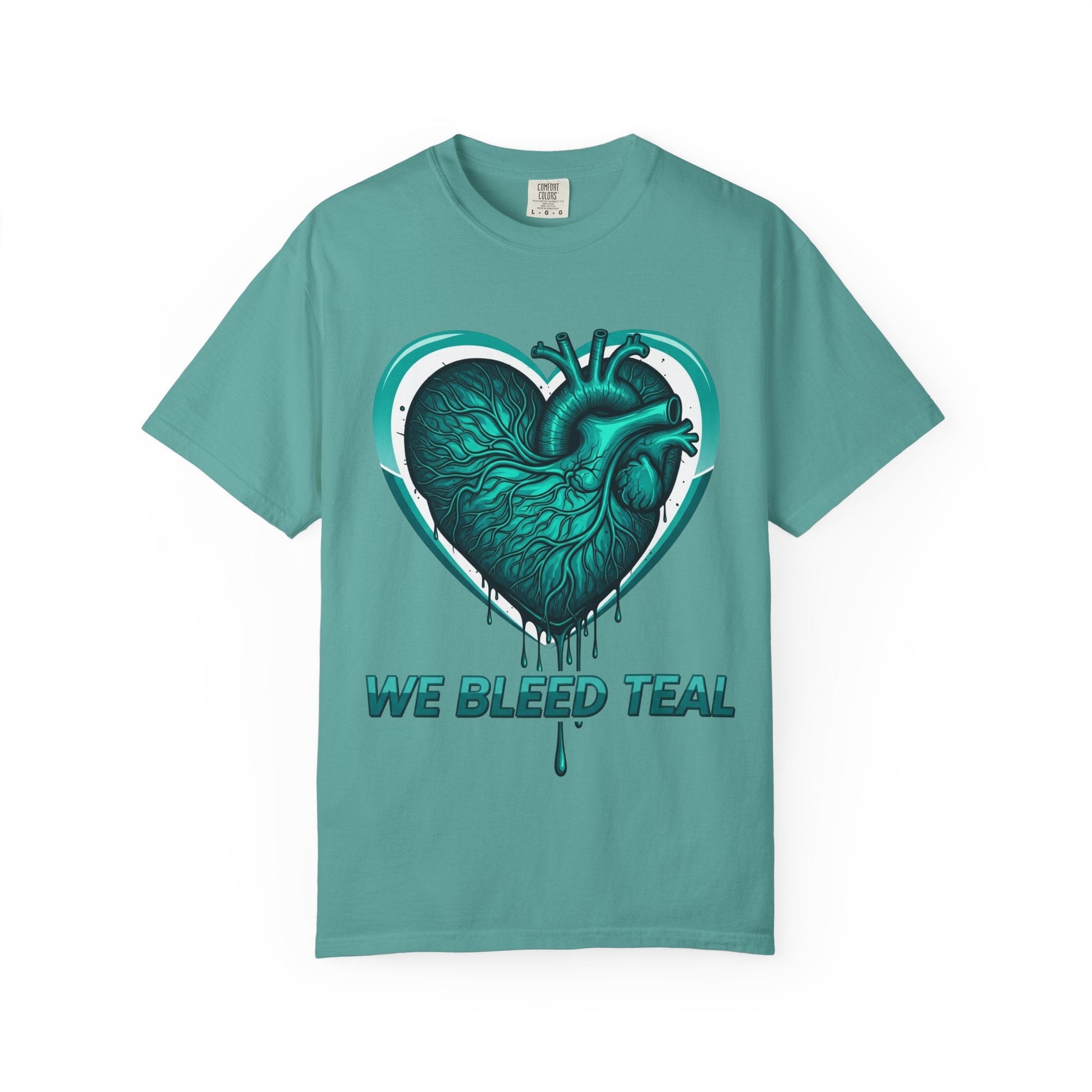 Teal Heart T-Shirt, Unisex Casual Shirt, Heart Health Awareness Tee, Gift for Men & Women, Comfortable Everyday Wear, We Bleed Teal Printify