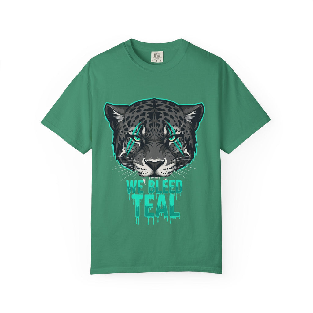 Teal Panther Unisex T-Shirt, Casual Graphic Tee, Animal Lover Gift, Unique Style, Eco-Friendly Apparel Printify