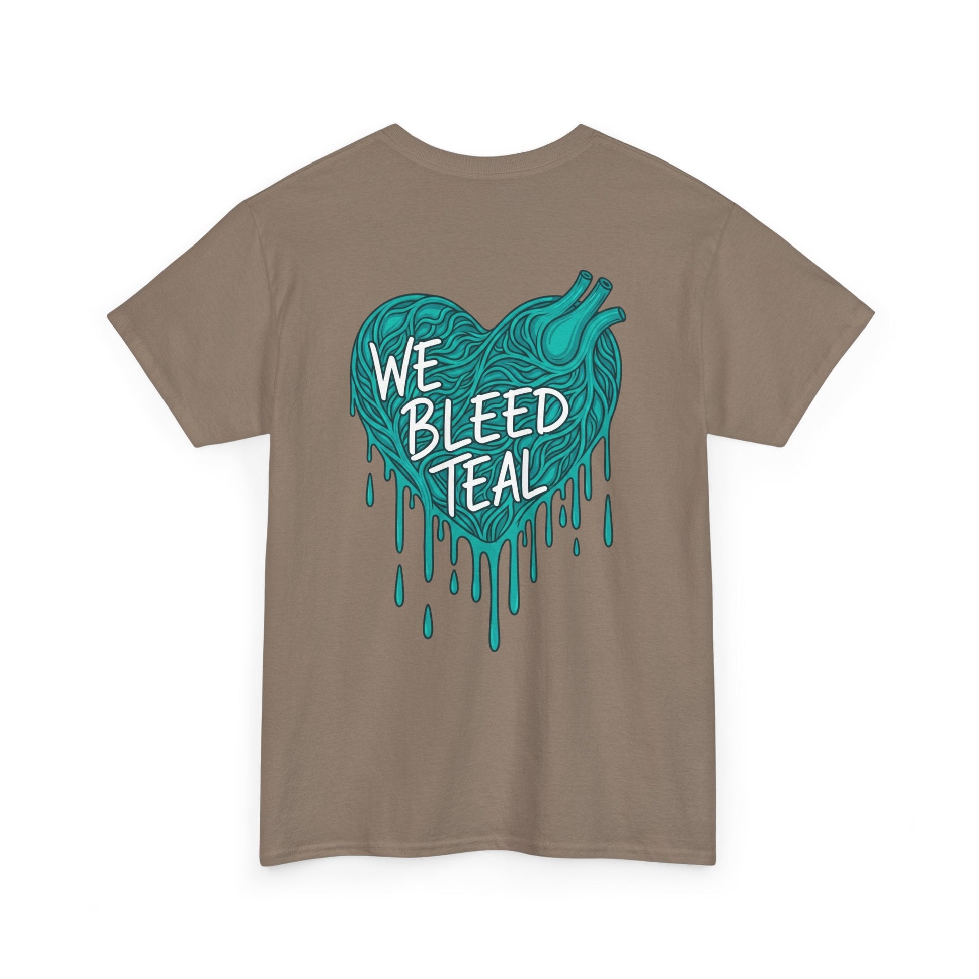 Teal Heart Tee - Unisex Heavy Cotton T-Shirt, Gift for Sports Fans, Casual Wear, Team Spirit Apparel, Soft Cotton Tee, Everyday Comfort Printify