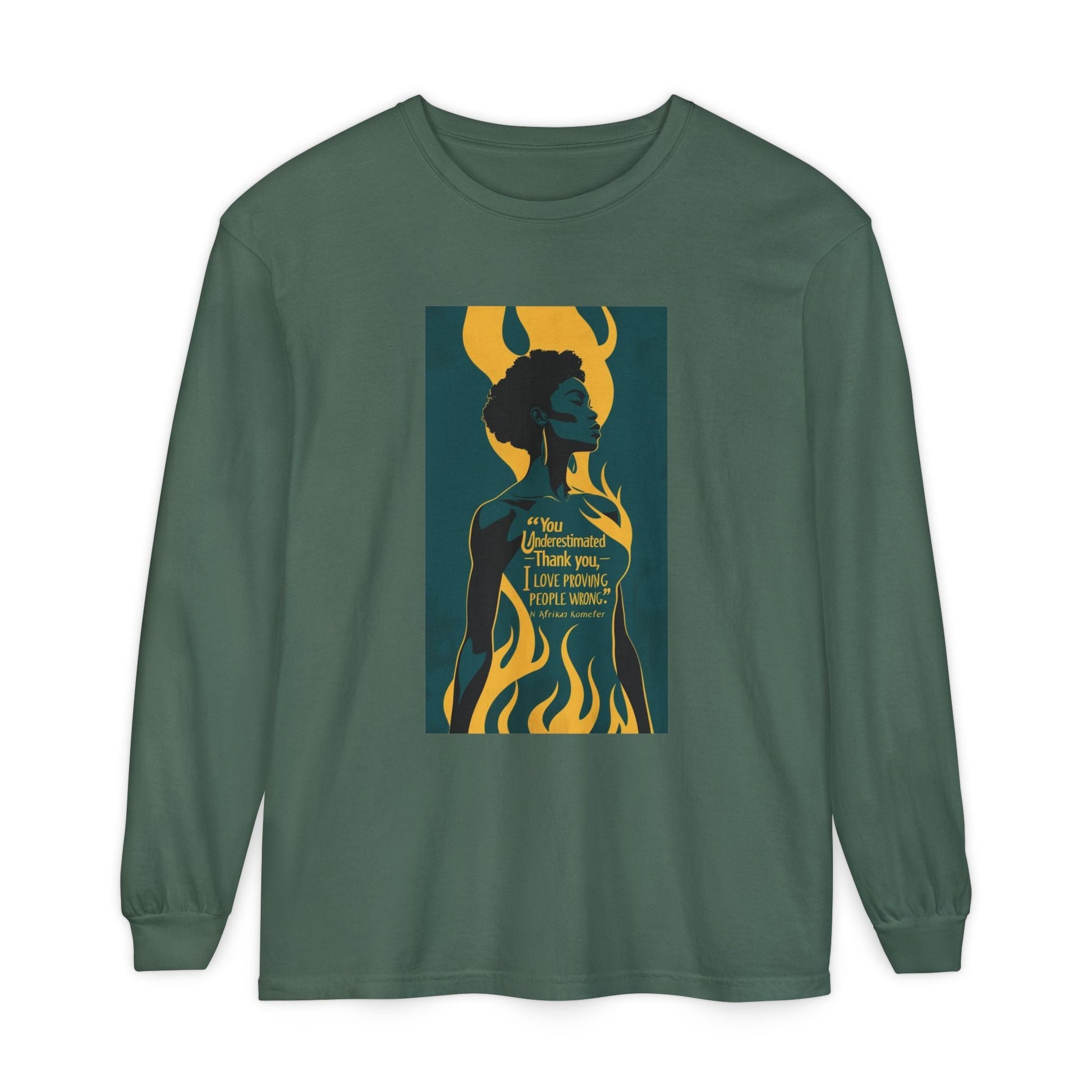 Unisex Long Sleeve Graphic Tee for Empowerment, Fierce Art Shirt, Wardrobe Essential, Unique Gift, Casual Fashion, Everyday Wear Printify