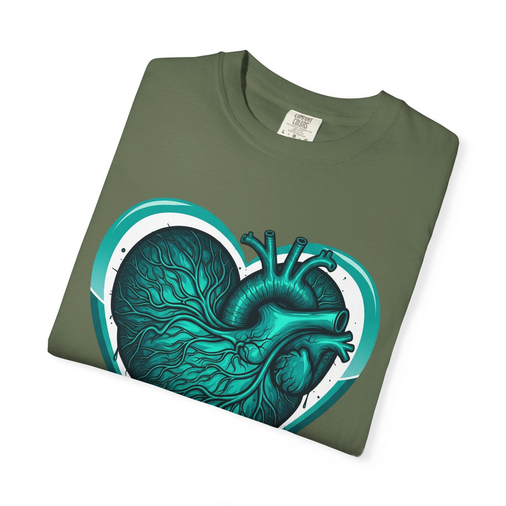 Teal Heart T-Shirt, Unisex Casual Shirt, Heart Health Awareness Tee, Gift for Men & Women, Comfortable Everyday Wear, We Bleed Teal Printify