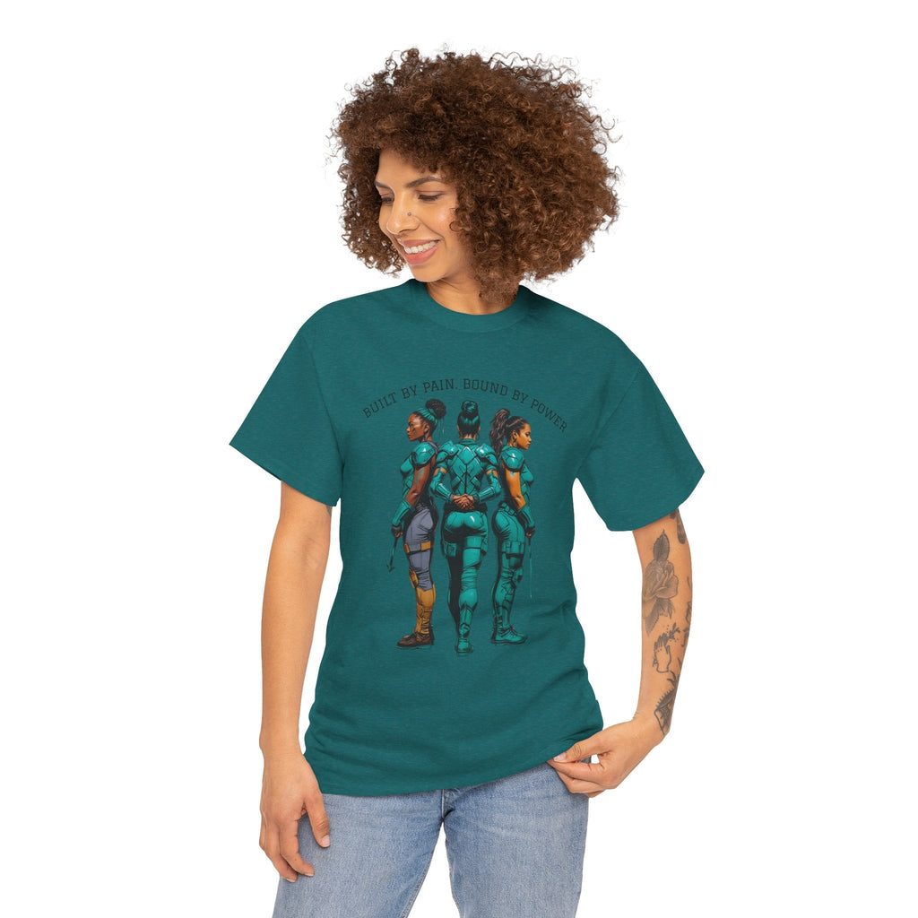 Empowering Unisex Heavy Cotton Tee - We Bleed, We Rise, Everyday Heroes, Stylish Casual Wear, Gift for Superhero Fans Printify