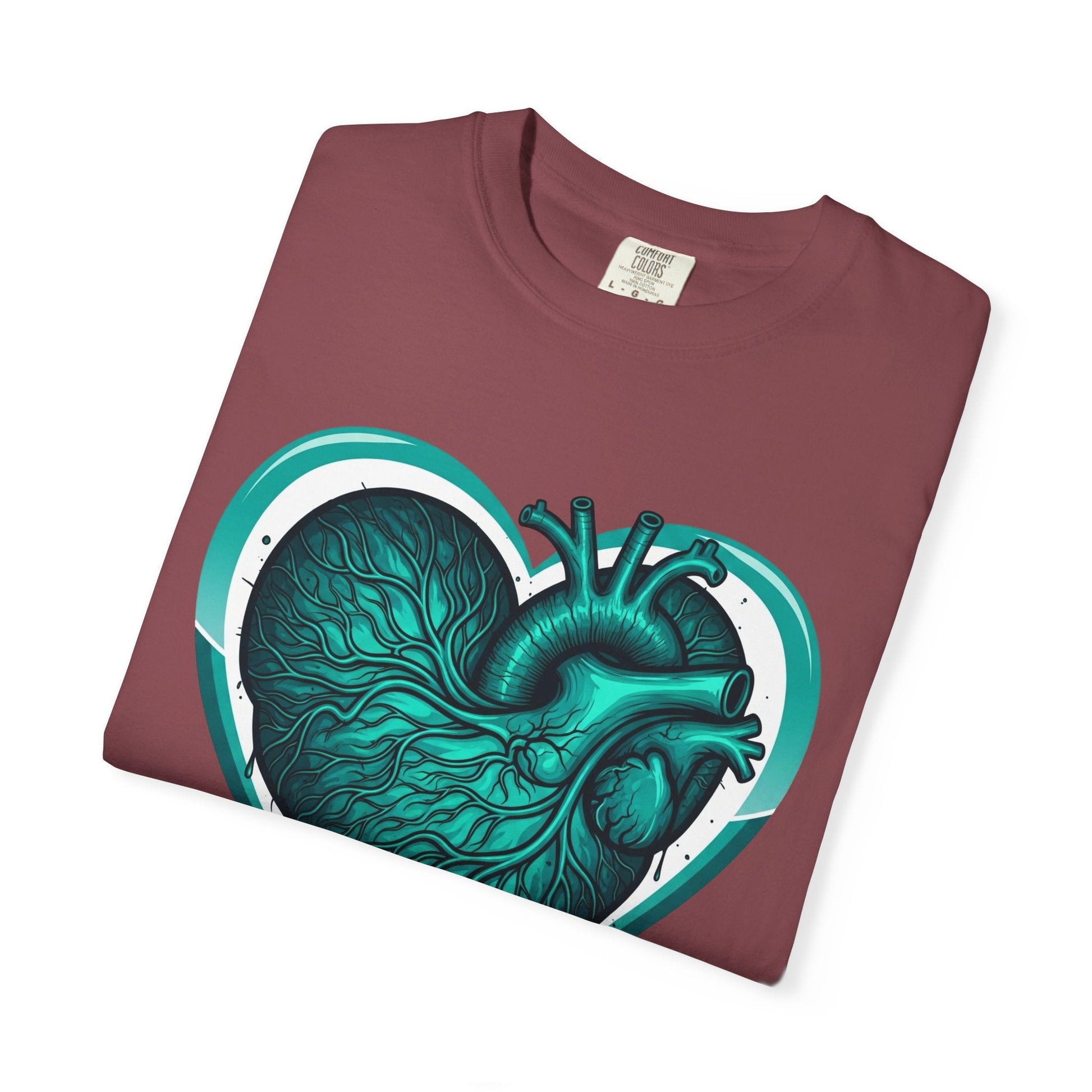 Teal Heart T-Shirt, Unisex Casual Shirt, Heart Health Awareness Tee, Gift for Men & Women, Comfortable Everyday Wear, We Bleed Teal Printify