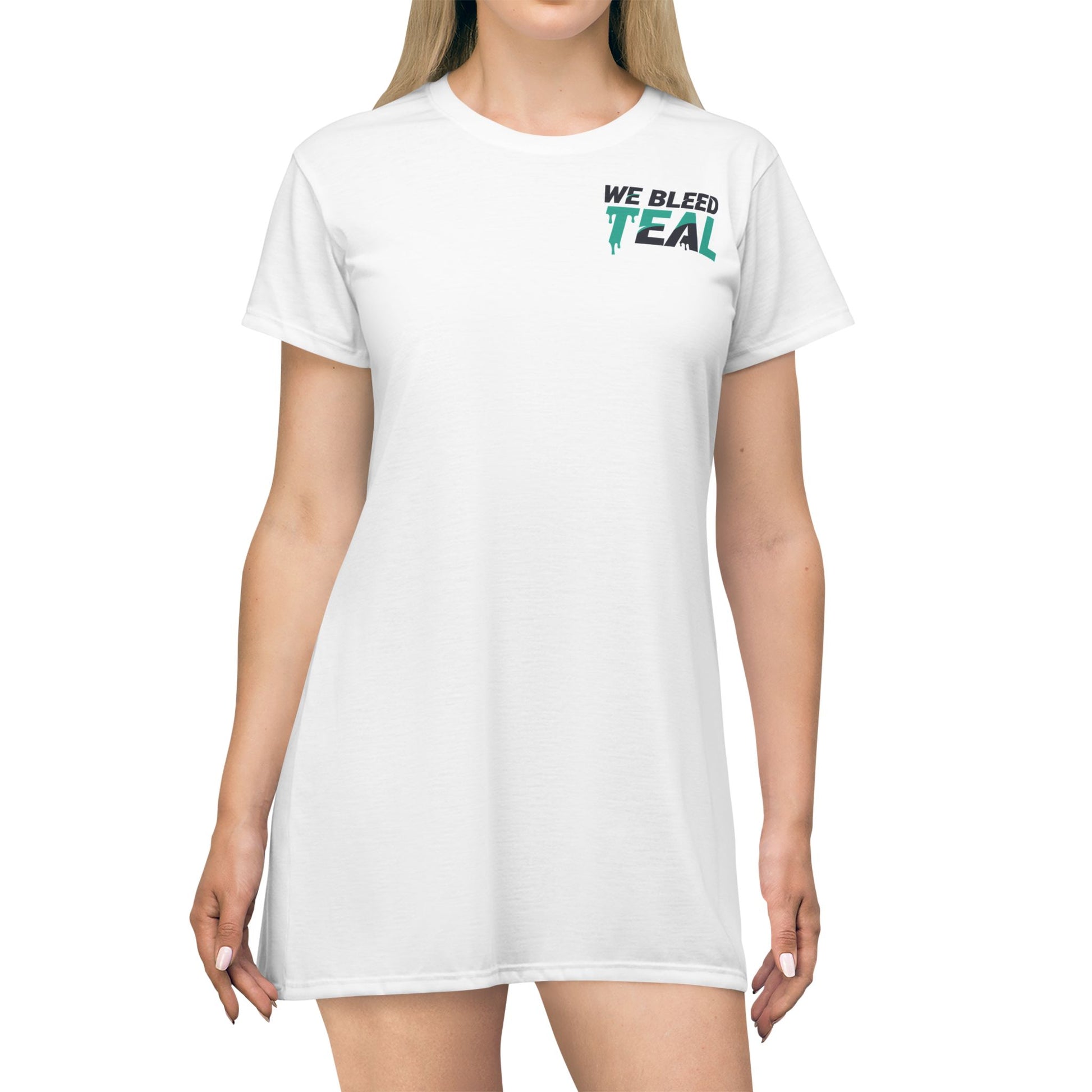 Teal Panther Graphic T-Shirt Dress – Casual Wear, Summer Outfits, Team Spirit Apparel, Unique Gifts, Trendy Fashion