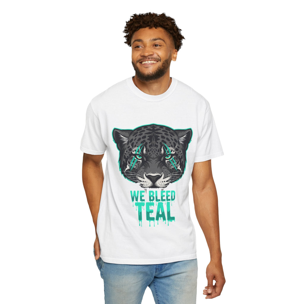 Teal Panther Unisex T-Shirt, Casual Graphic Tee, Animal Lover Gift, Unique Style, Eco-Friendly Apparel Printify