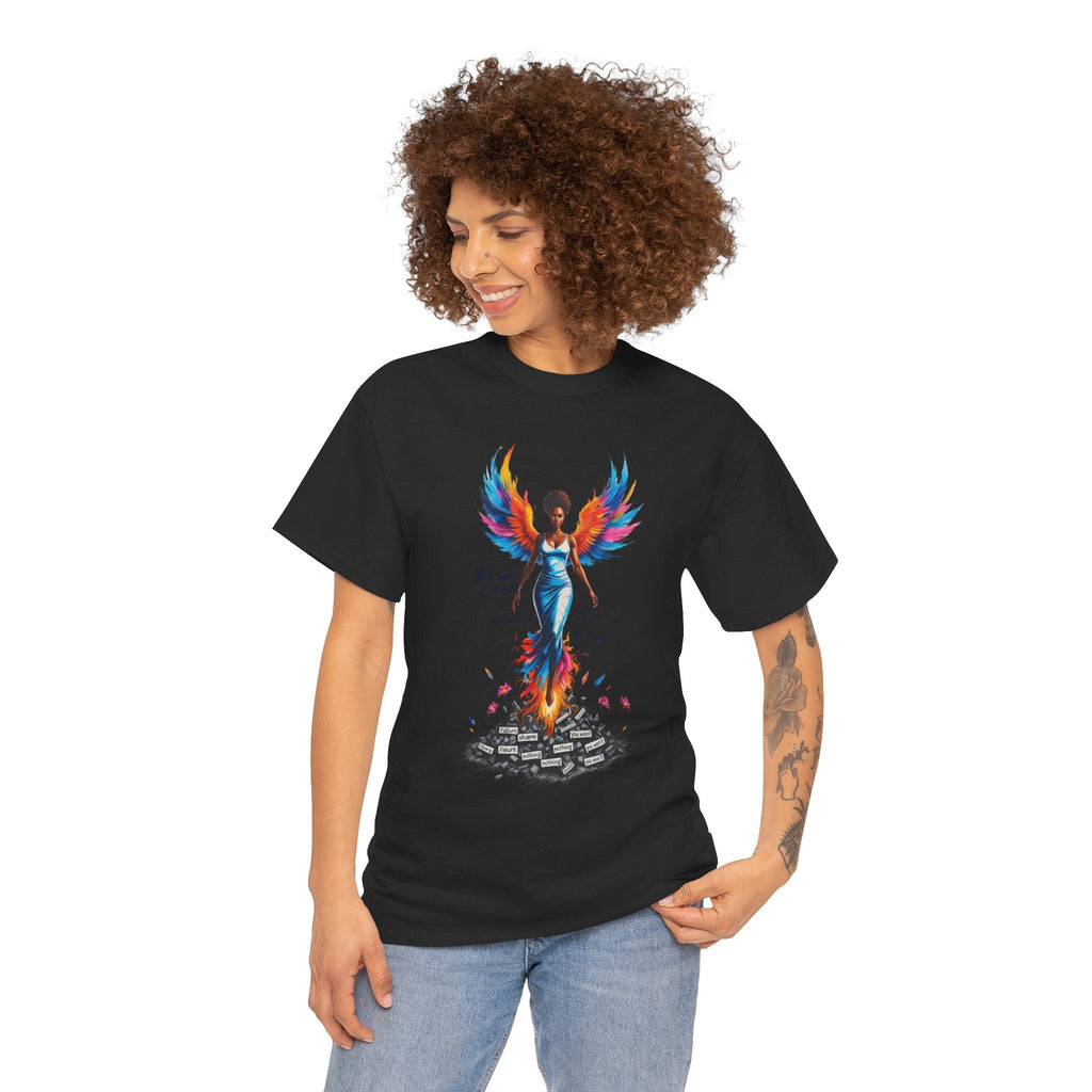 Vibrant Angelic Heavy Cotton Tee - Unisex T-Shirt, Inspirational Apparel, Casual Wear, Gift for Her, Spiritual Fashion Printify